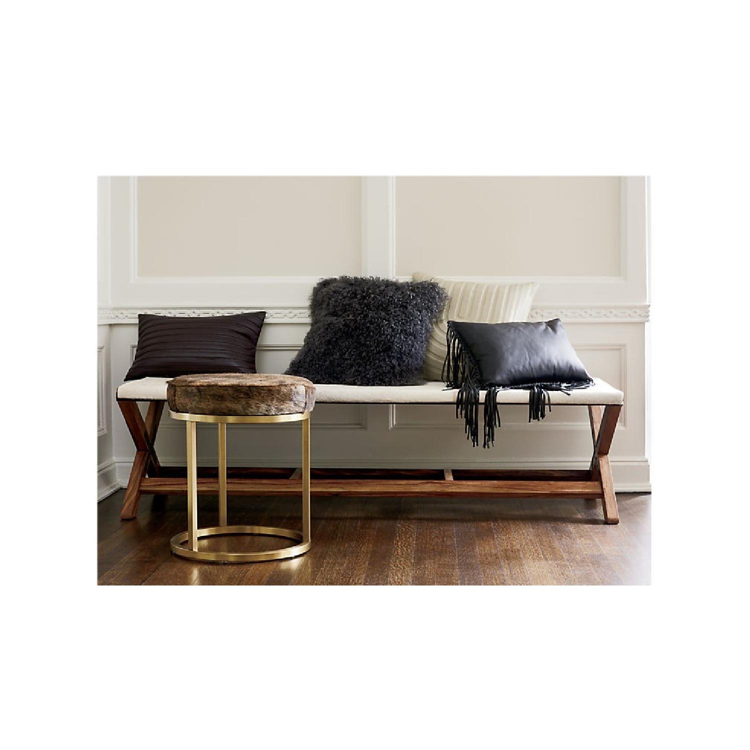 CB2 Hide Brass Stool - image-2