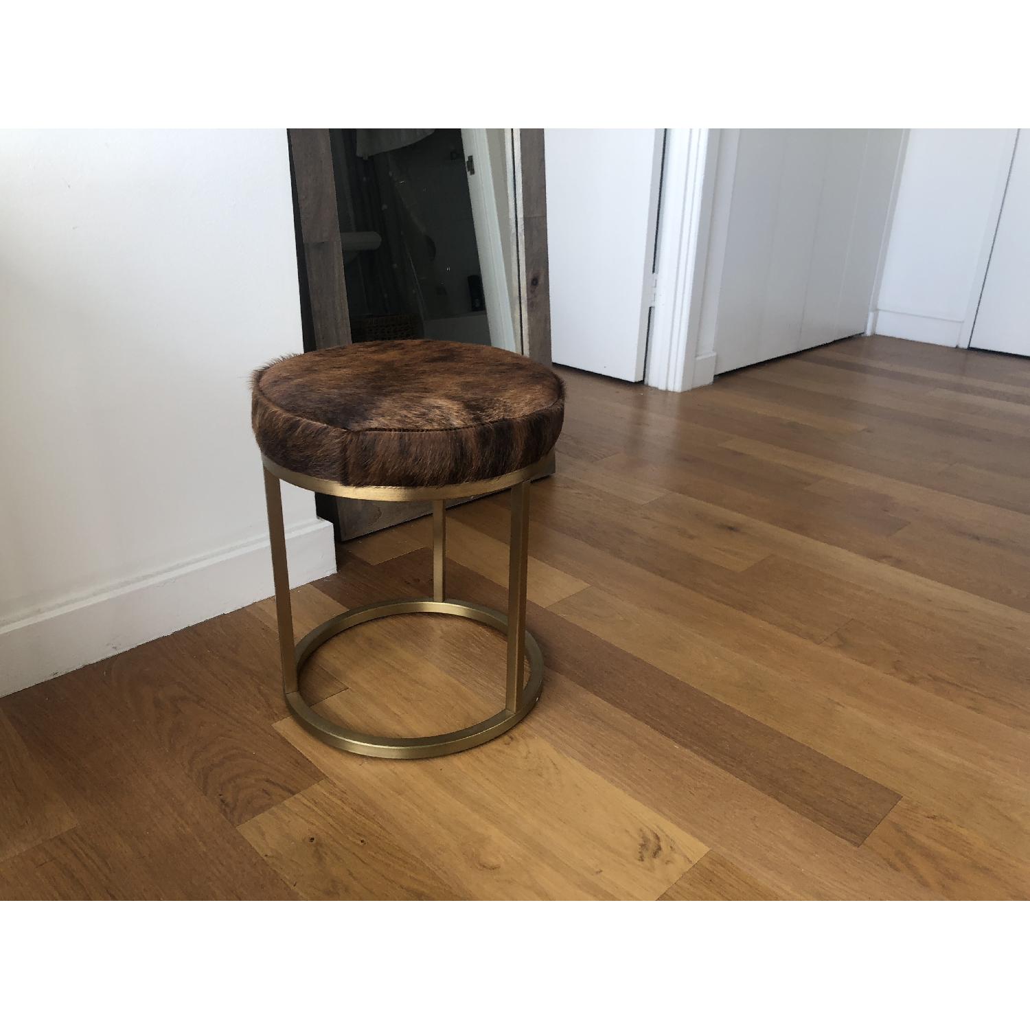 CB2 Hide Brass Stool - image-3