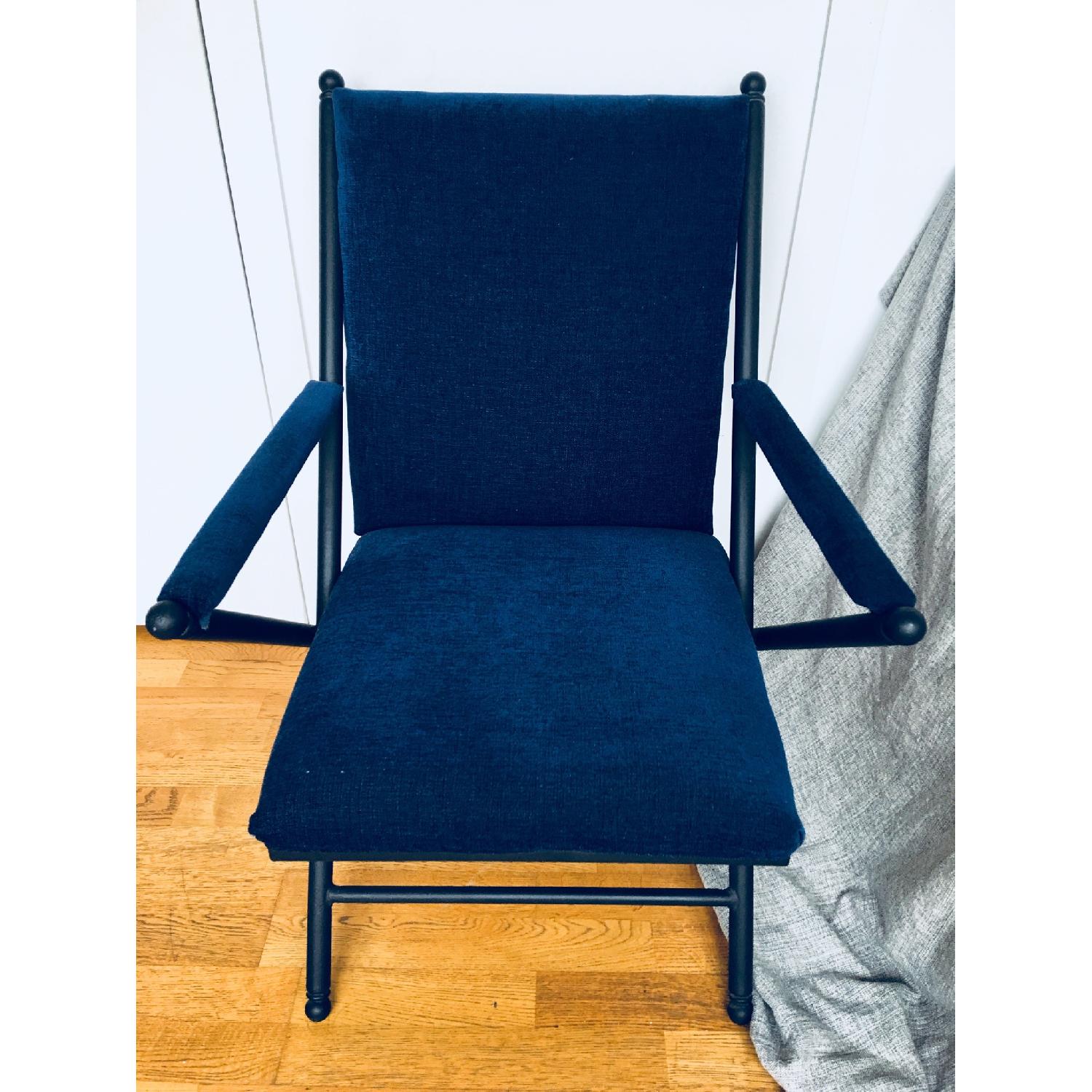 Royal Blue Upholstered Armchair - image-3