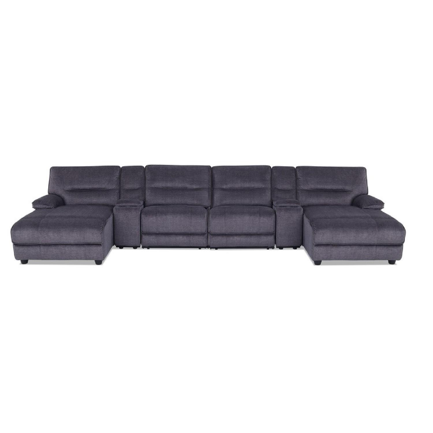Bob's Charcoal 6 Piece Pacifica Power Reclining Sectional AptDeco