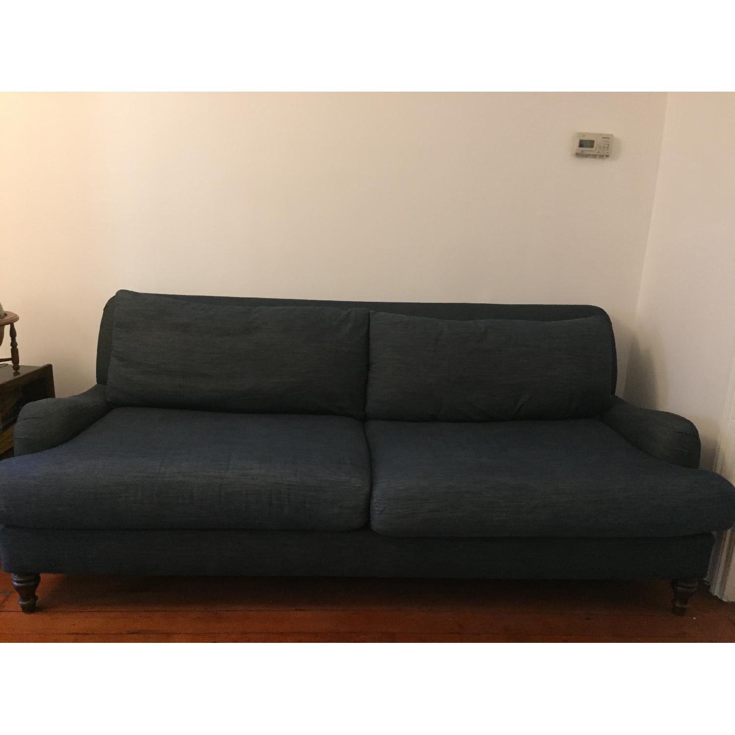 Pottery Barn Denim Upholstered Sofa - image-2