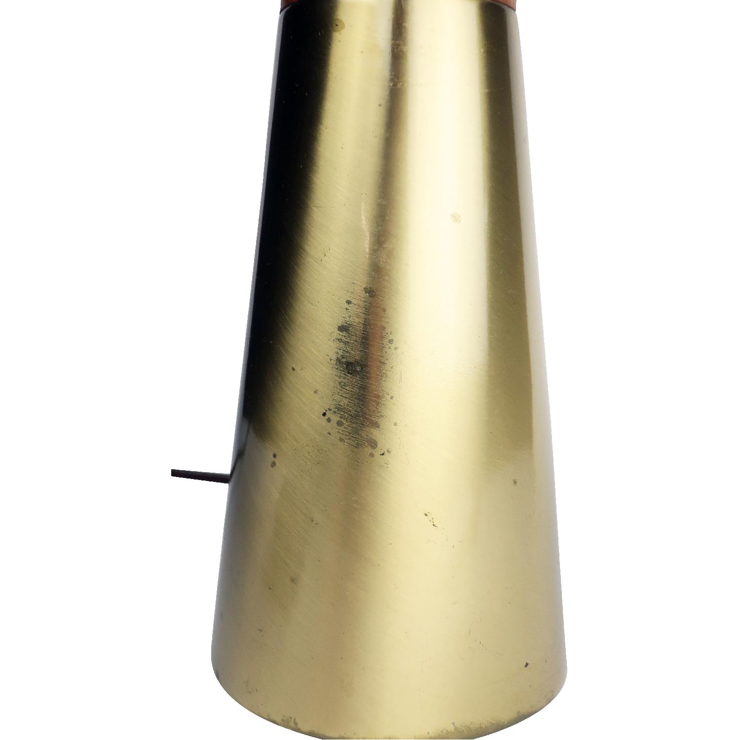 Mid-Century Modern Brass & Walnut Table Lamp - image-5