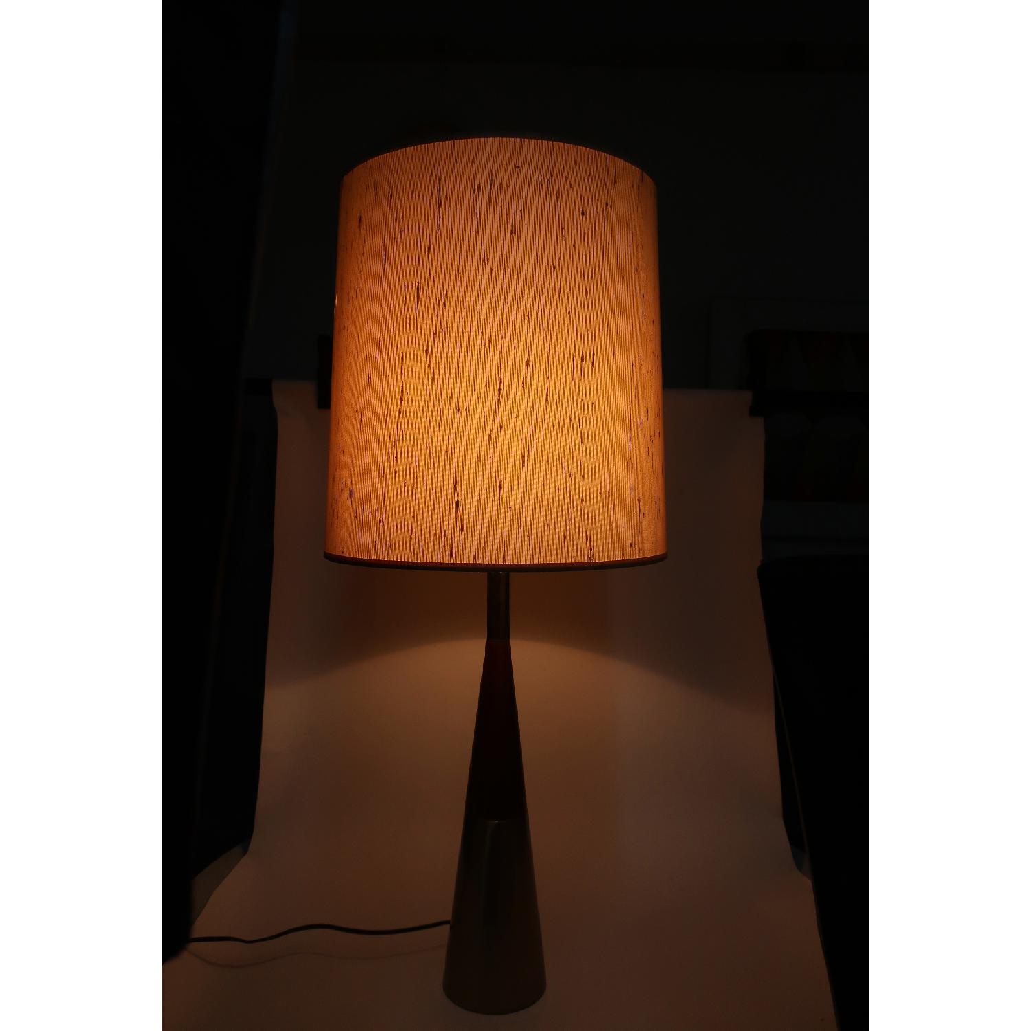 Mid-Century Modern Brass & Walnut Table Lamp - image-8