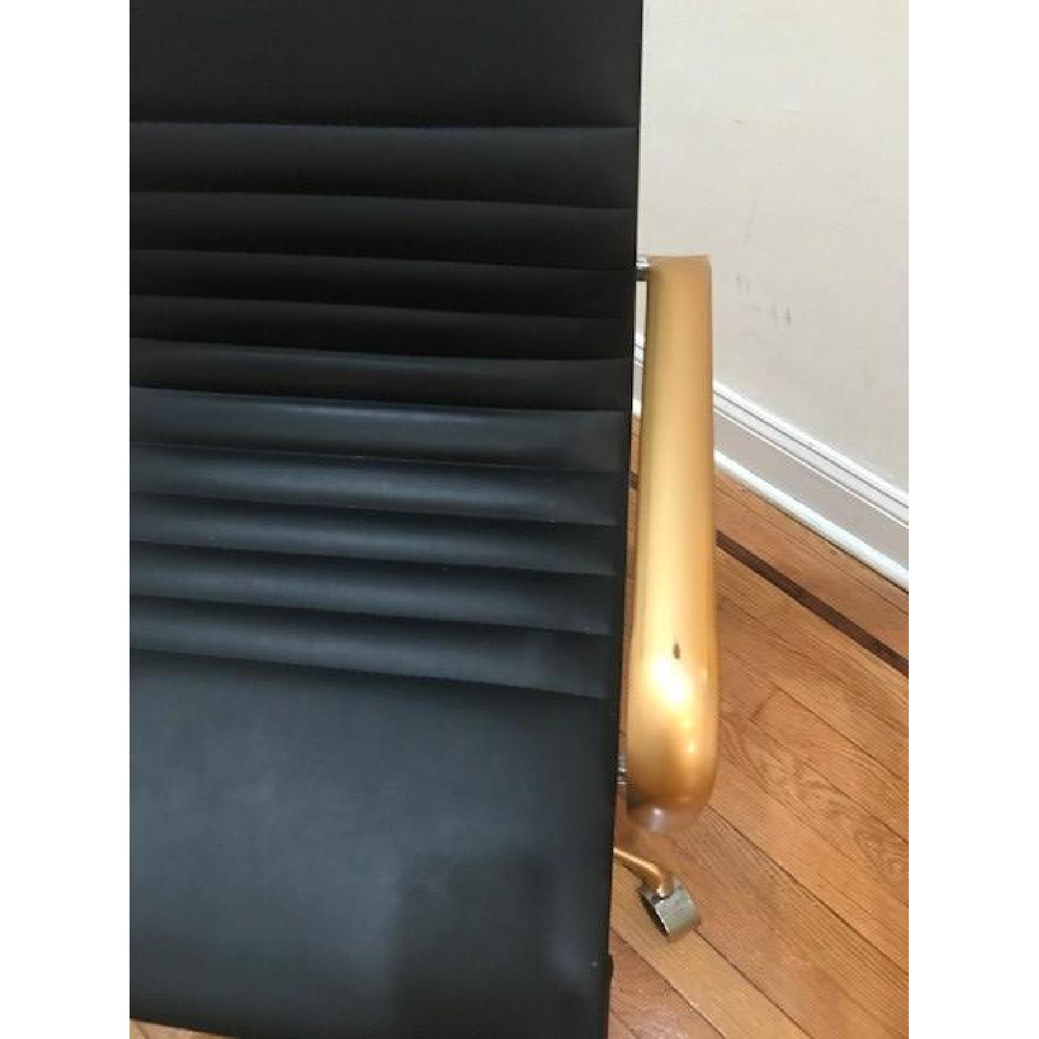 Meelano M348 Vegan Leather Office Chair in Black & Gold - image-2