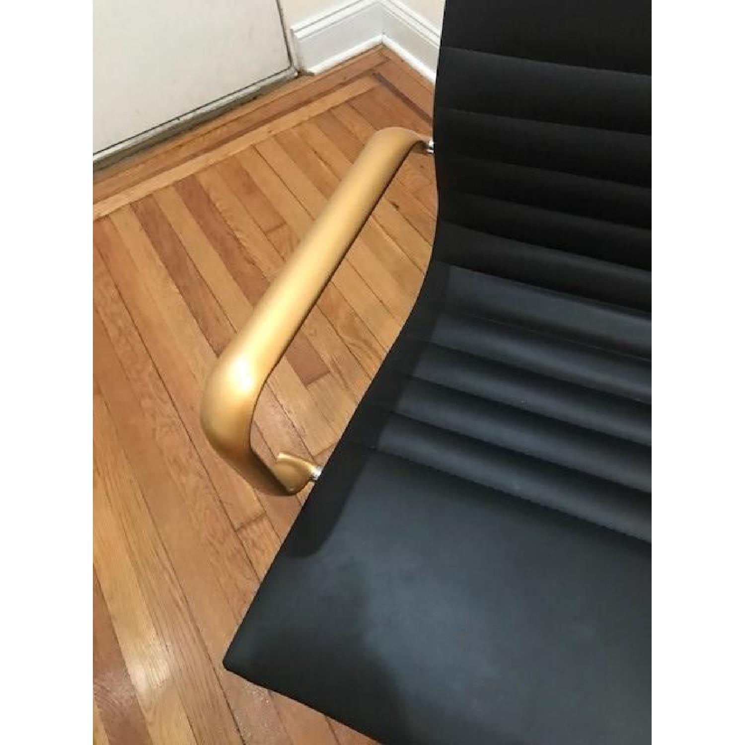 Meelano M348 Vegan Leather Office Chair in Black & Gold - image-3