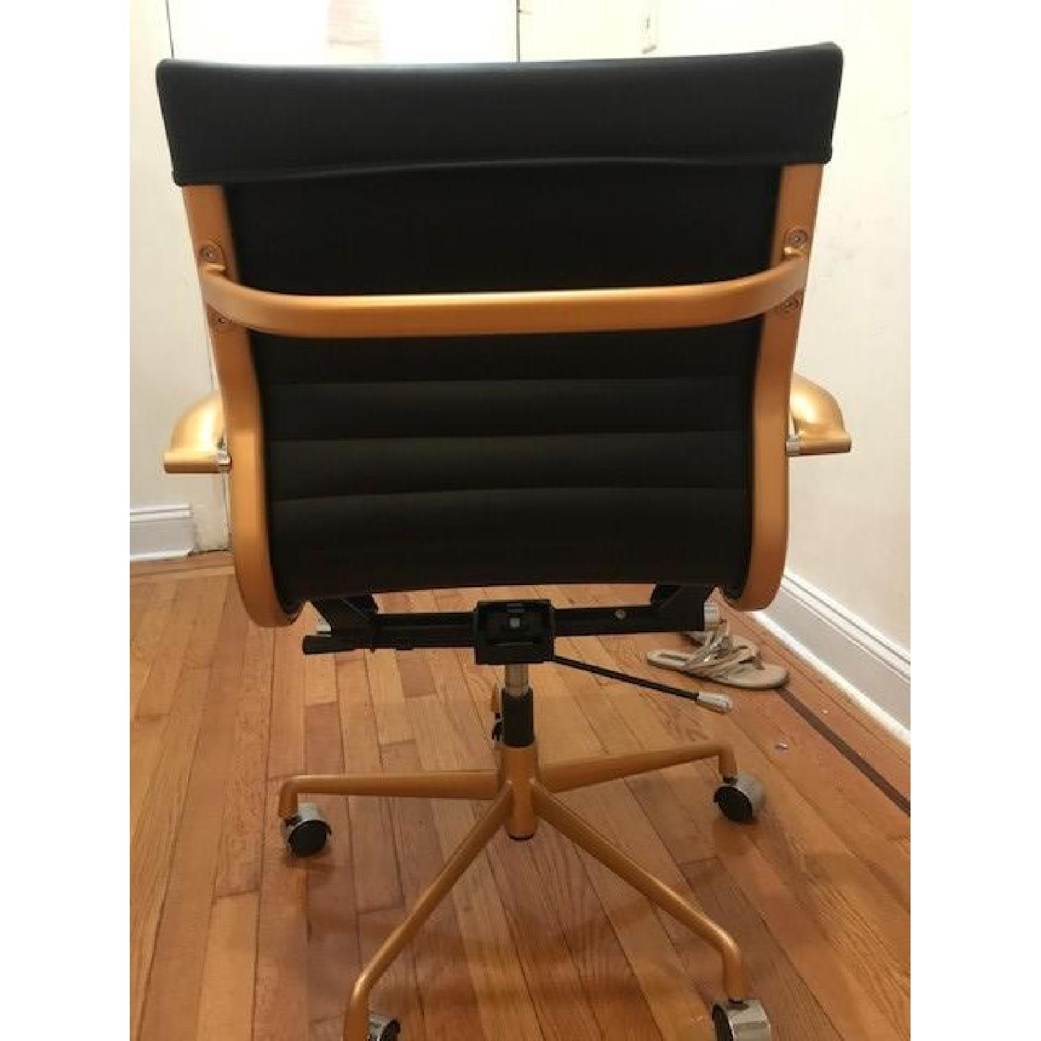 Meelano M348 Vegan Leather Office Chair in Black & Gold - image-5