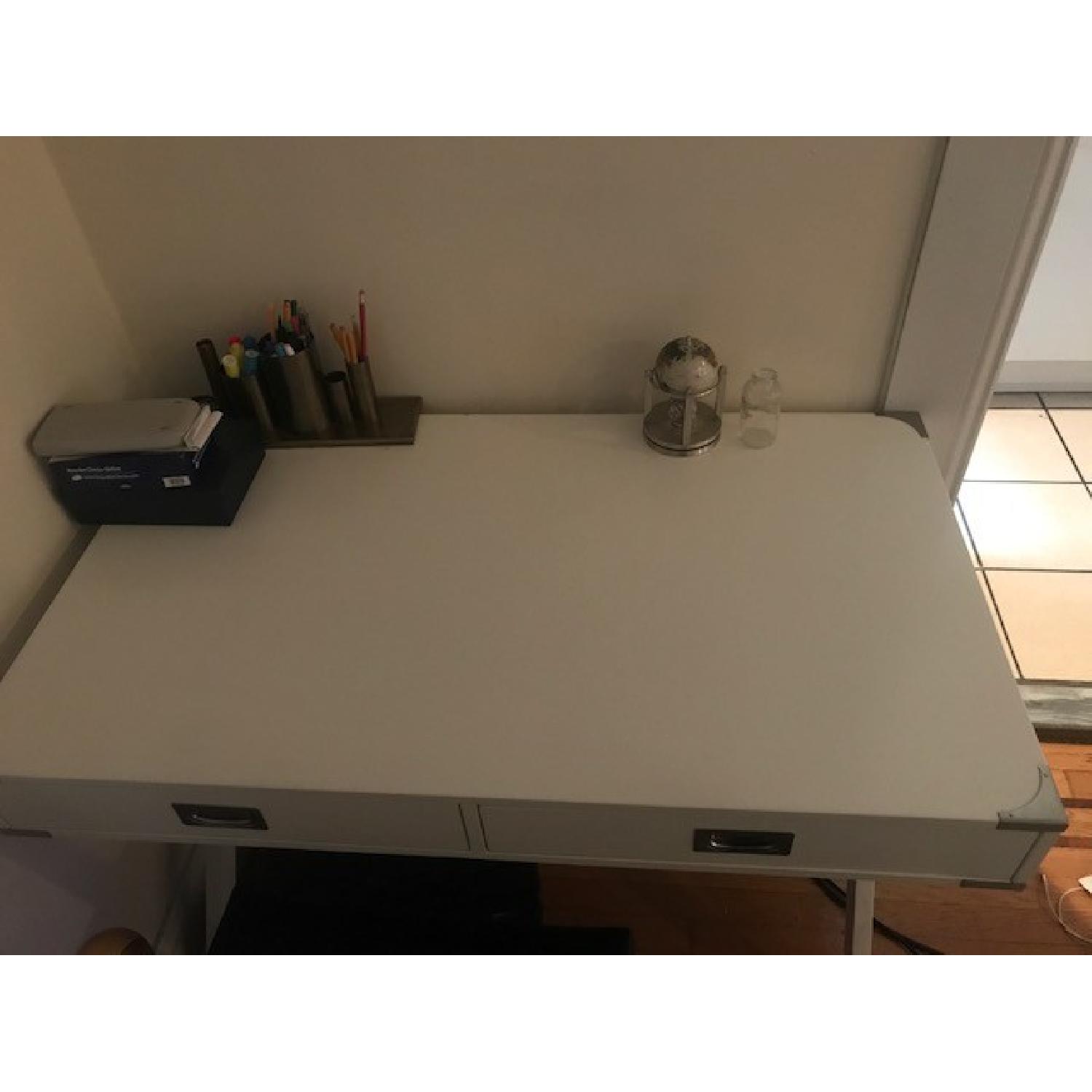 Mercury Row 2 Drawer Writing Desk in White - image-1