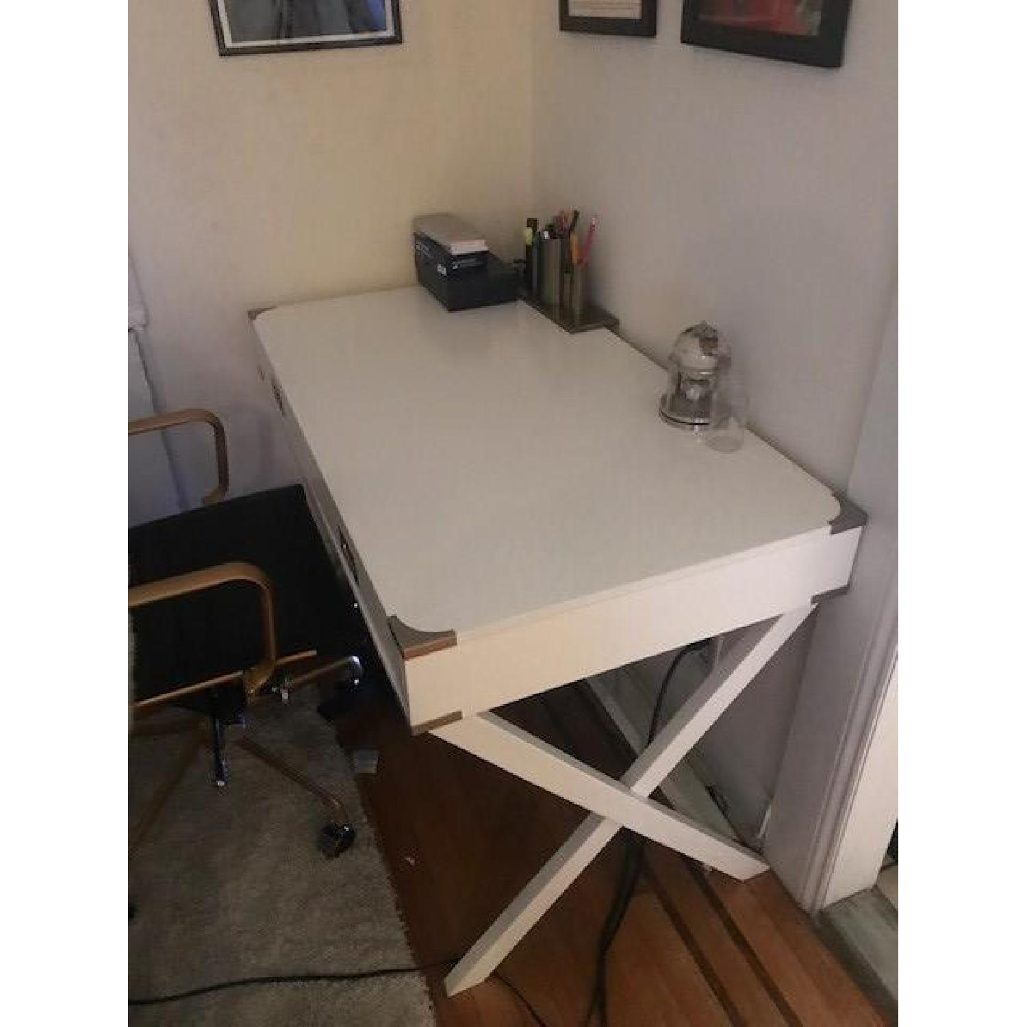 Mercury Row 2 Drawer Writing Desk in White - image-2