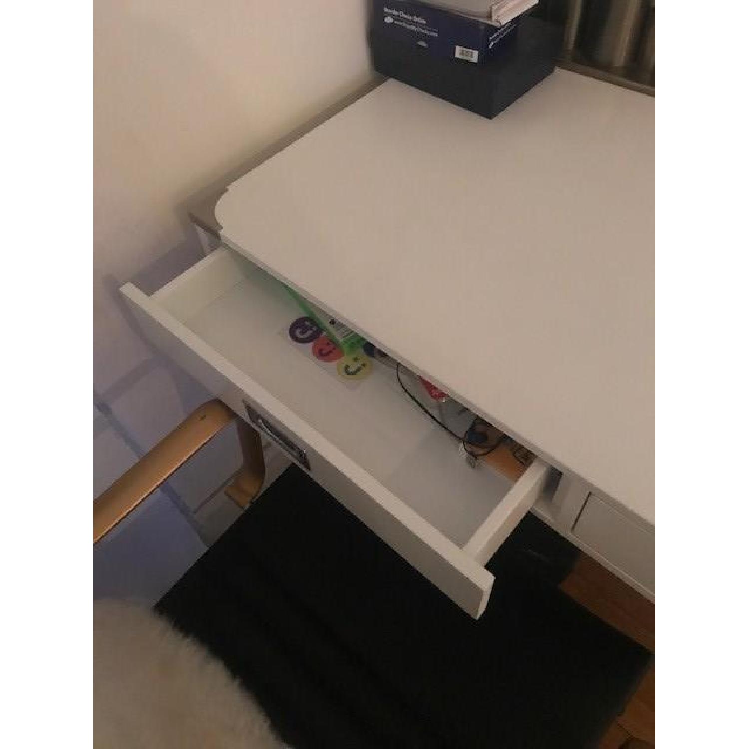 Mercury Row 2 Drawer Writing Desk in White - image-3
