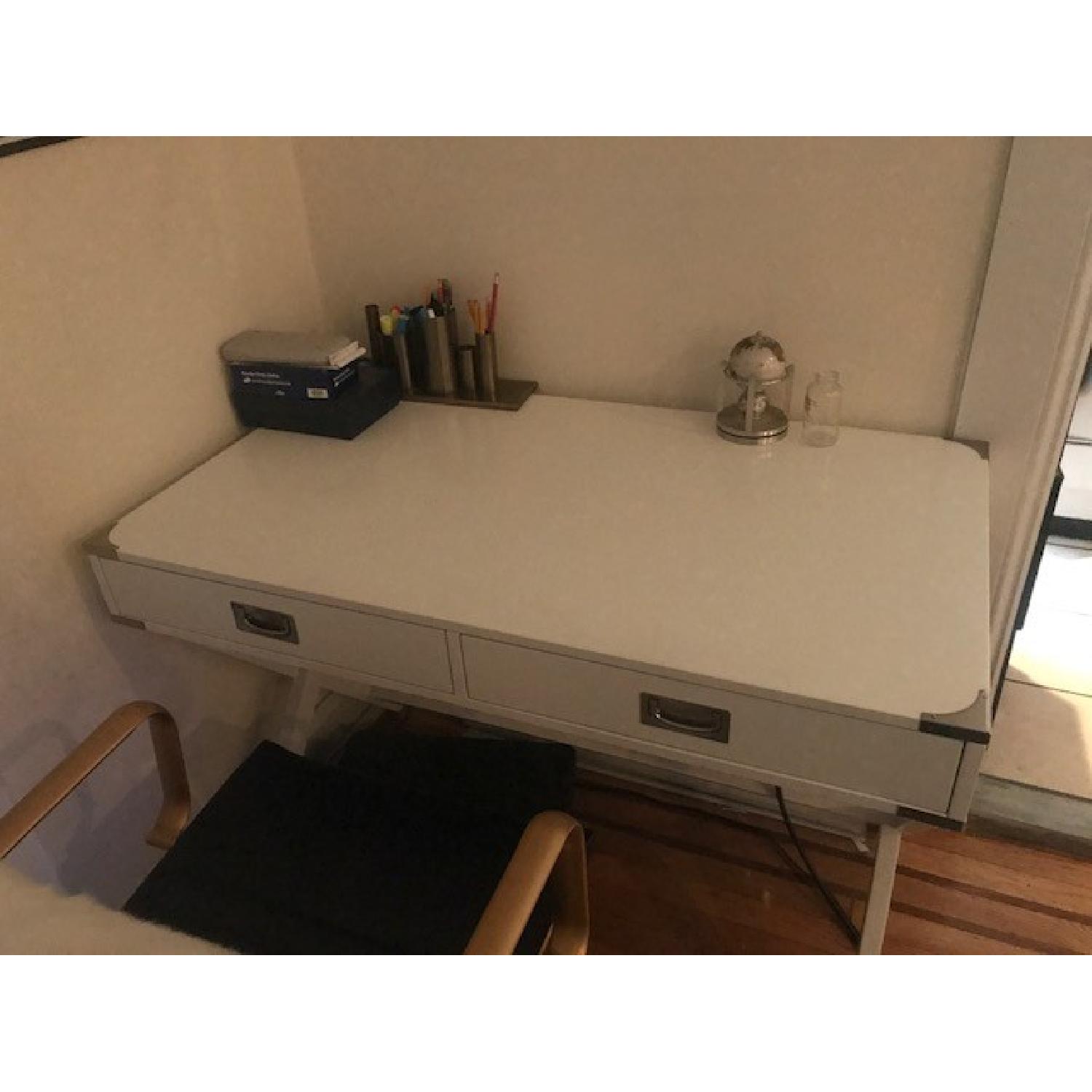 Mercury Row 2 Drawer Writing Desk in White - image-5