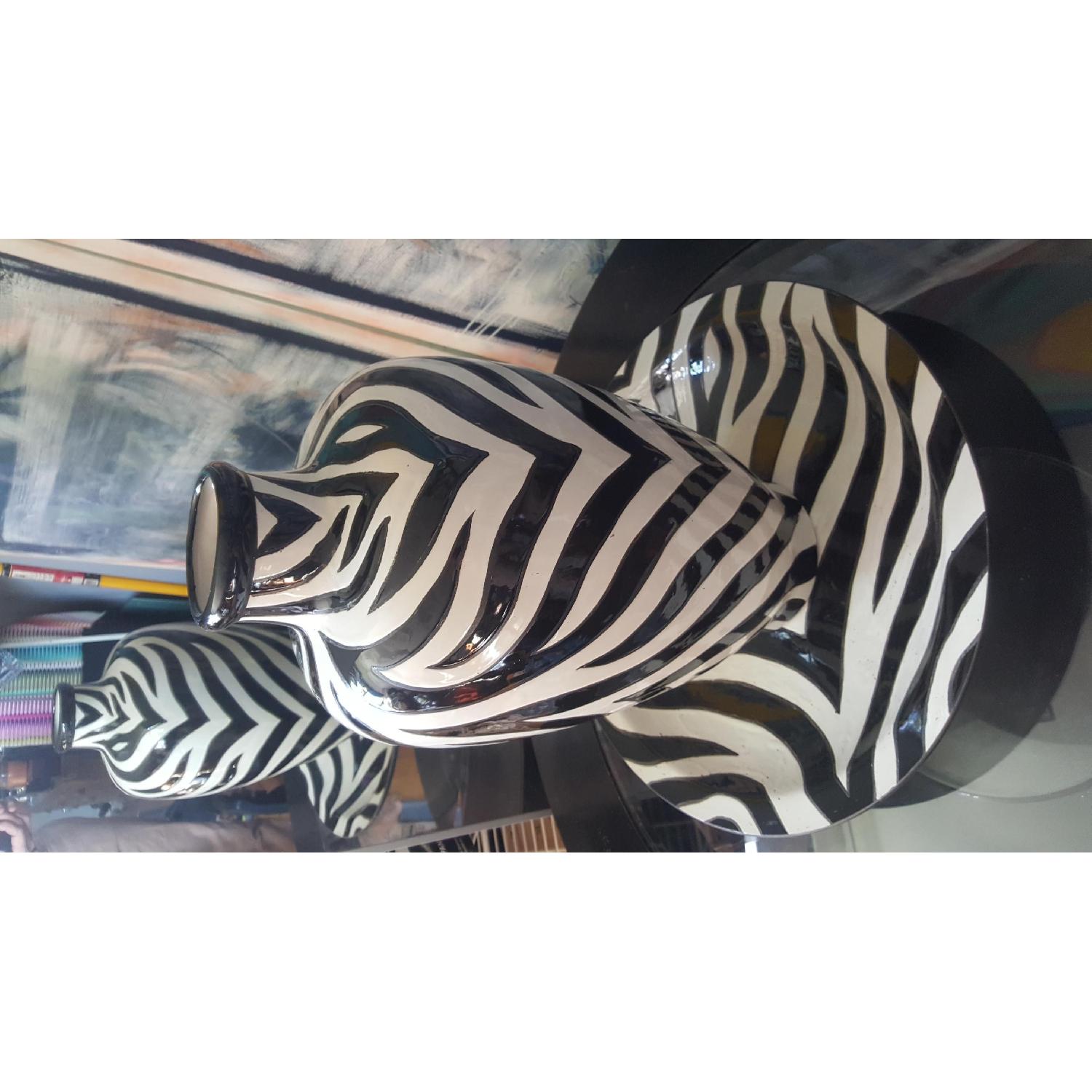 Z Gallerie Zebra Plate & Vase - image-3