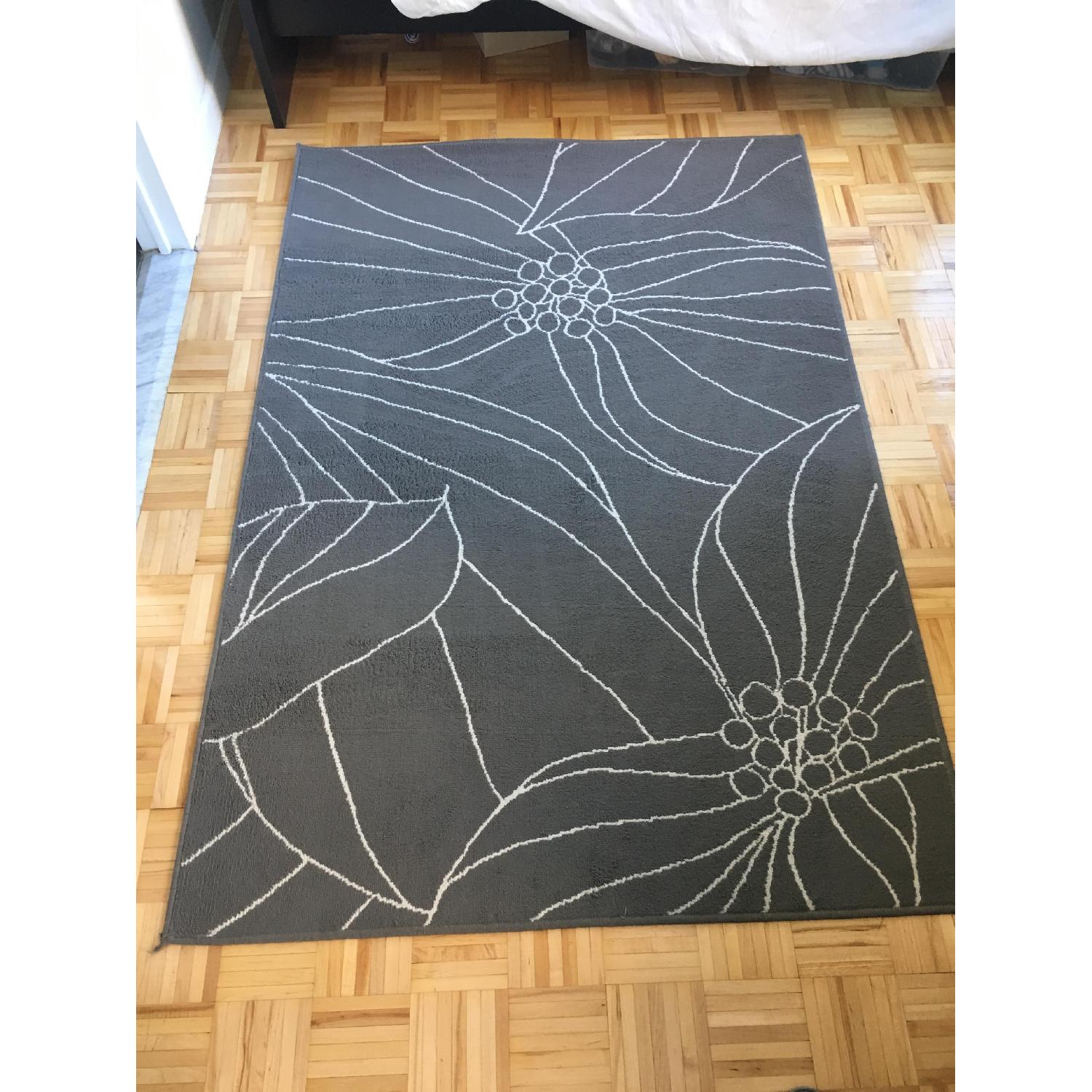 Ikea Grey Flower Carpet - image-1