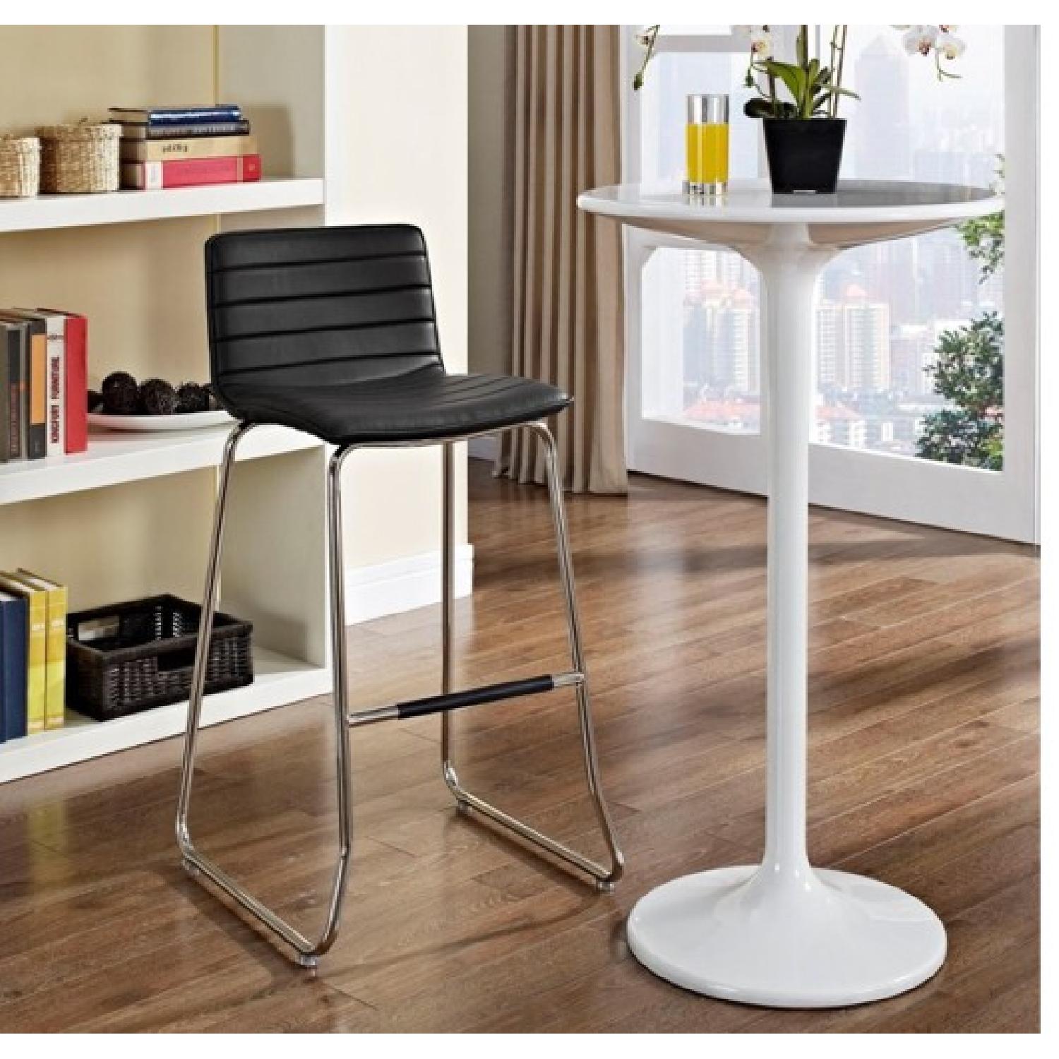 Black Faux Leather Bar Stools - image-2