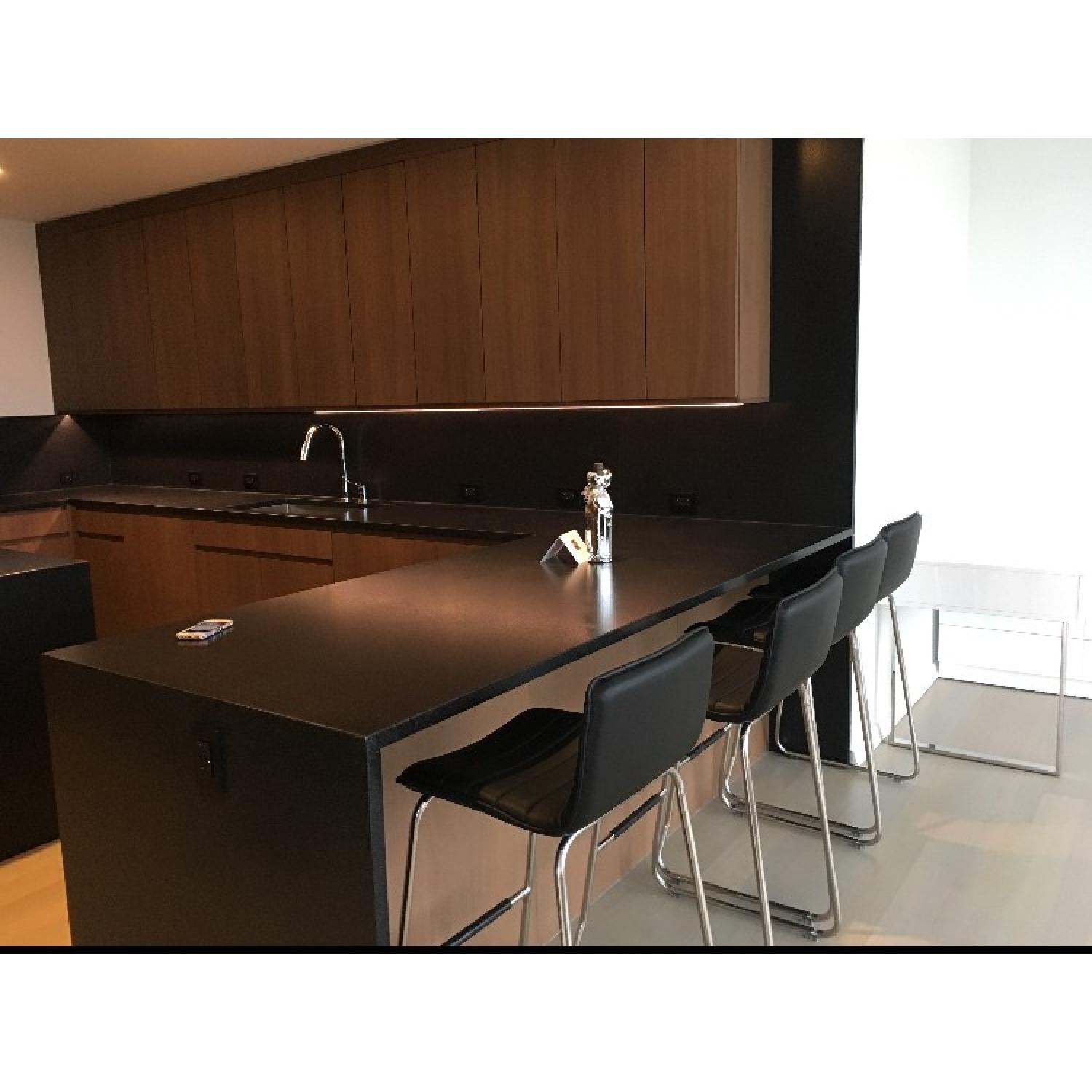 Black Faux Leather Bar Stools - image-4