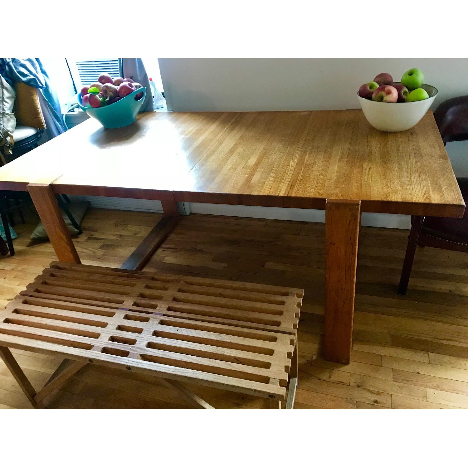 Custom Made Expandable Farmhouse Table w/ 1 Bench - image-0