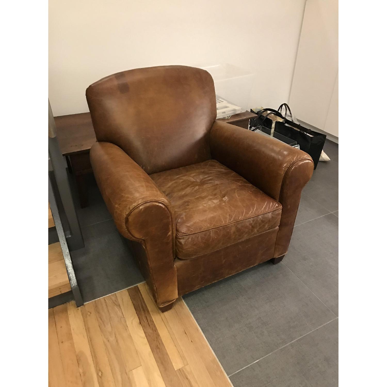 Crate & Barrel Eiffel Leather Chair - image-1