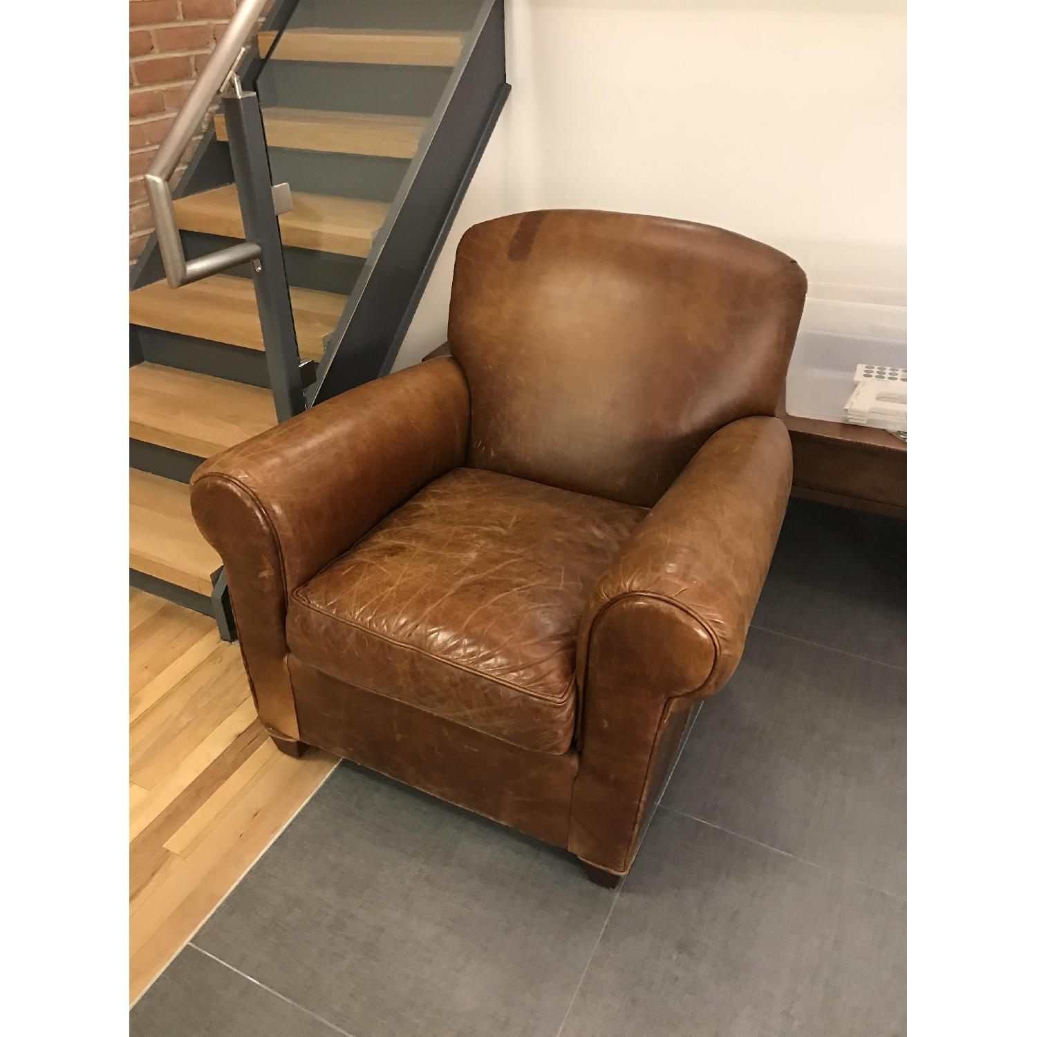 Crate & Barrel Eiffel Leather Chair - image-2