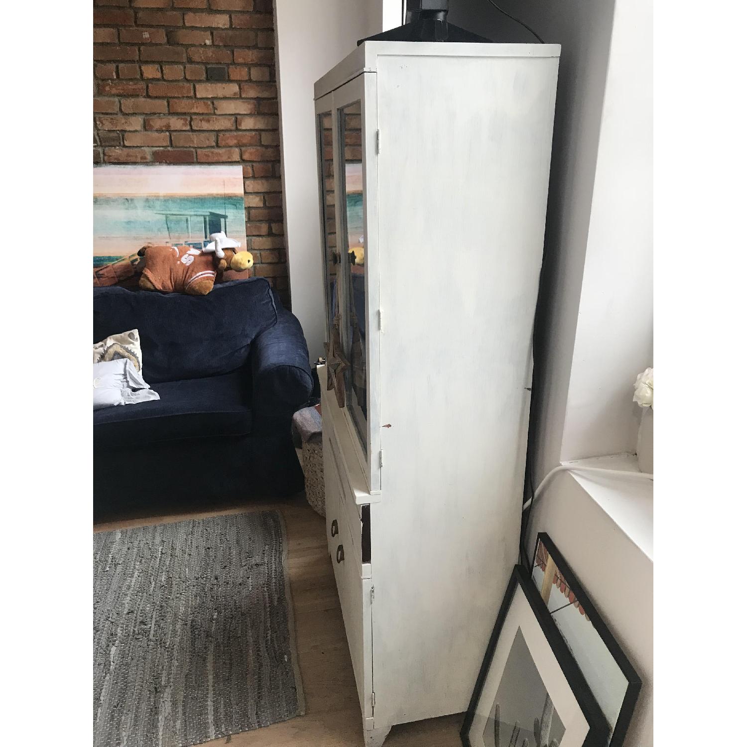 White Chalk-Painted Farm House China Cabinet - image-4