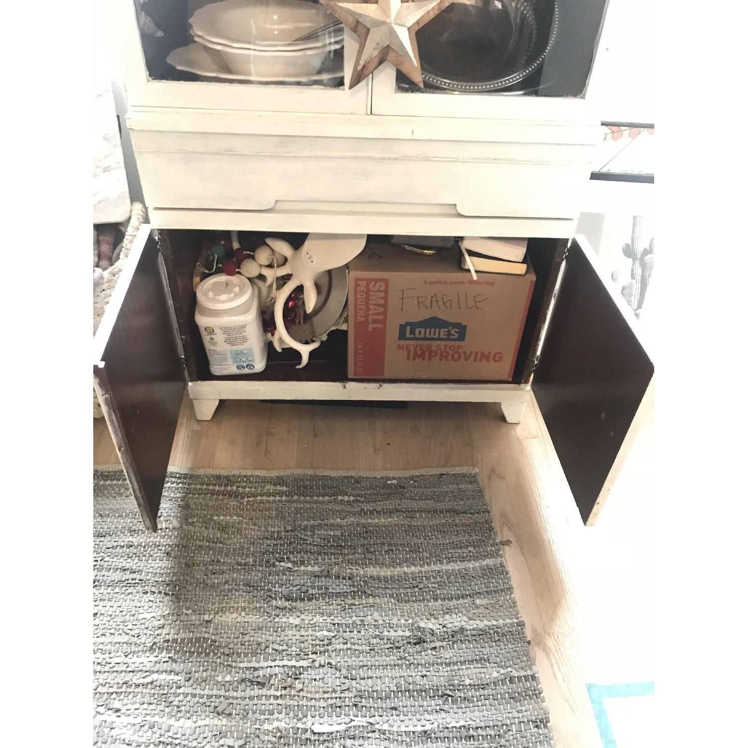 White Chalk-Painted Farm House China Cabinet - image-5