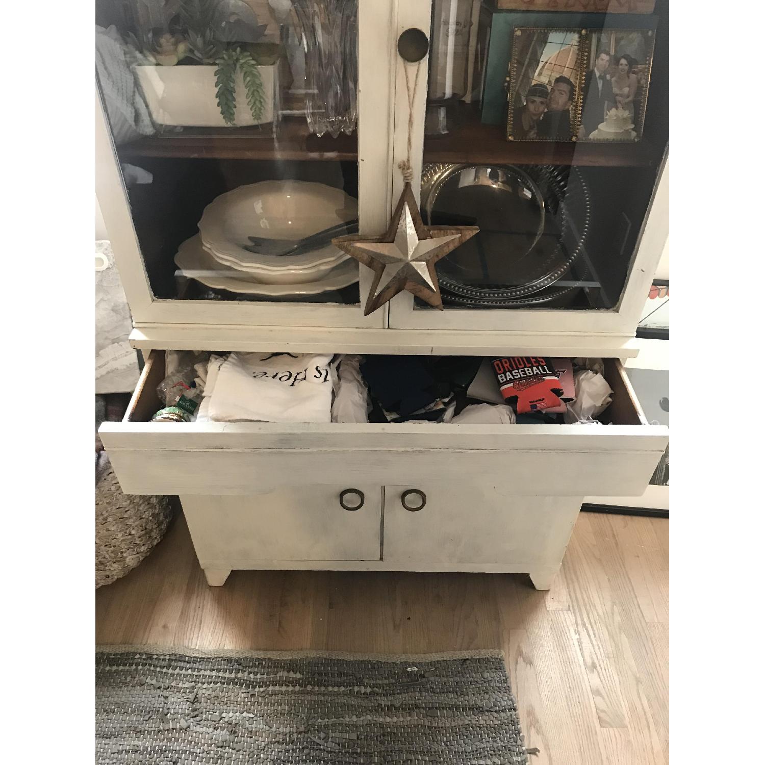 White Chalk-Painted Farm House China Cabinet - image-7