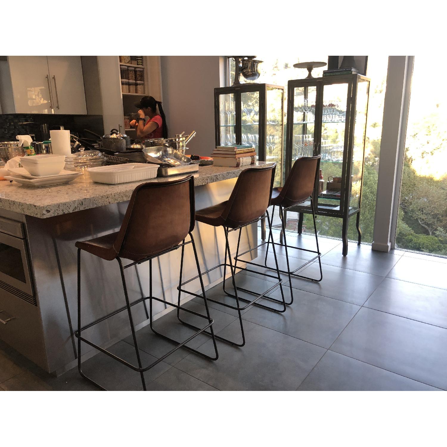 ABC Carpet and Home Giron Leather Bar Stool - image-1