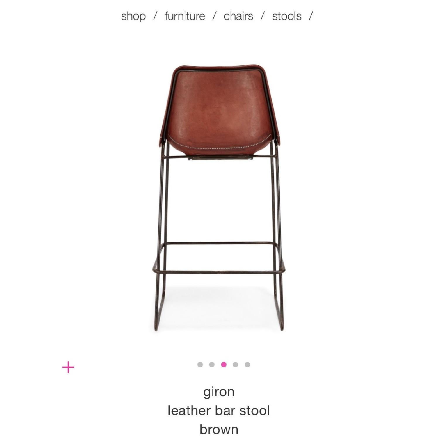 ABC Carpet and Home Giron Leather Bar Stool - image-6