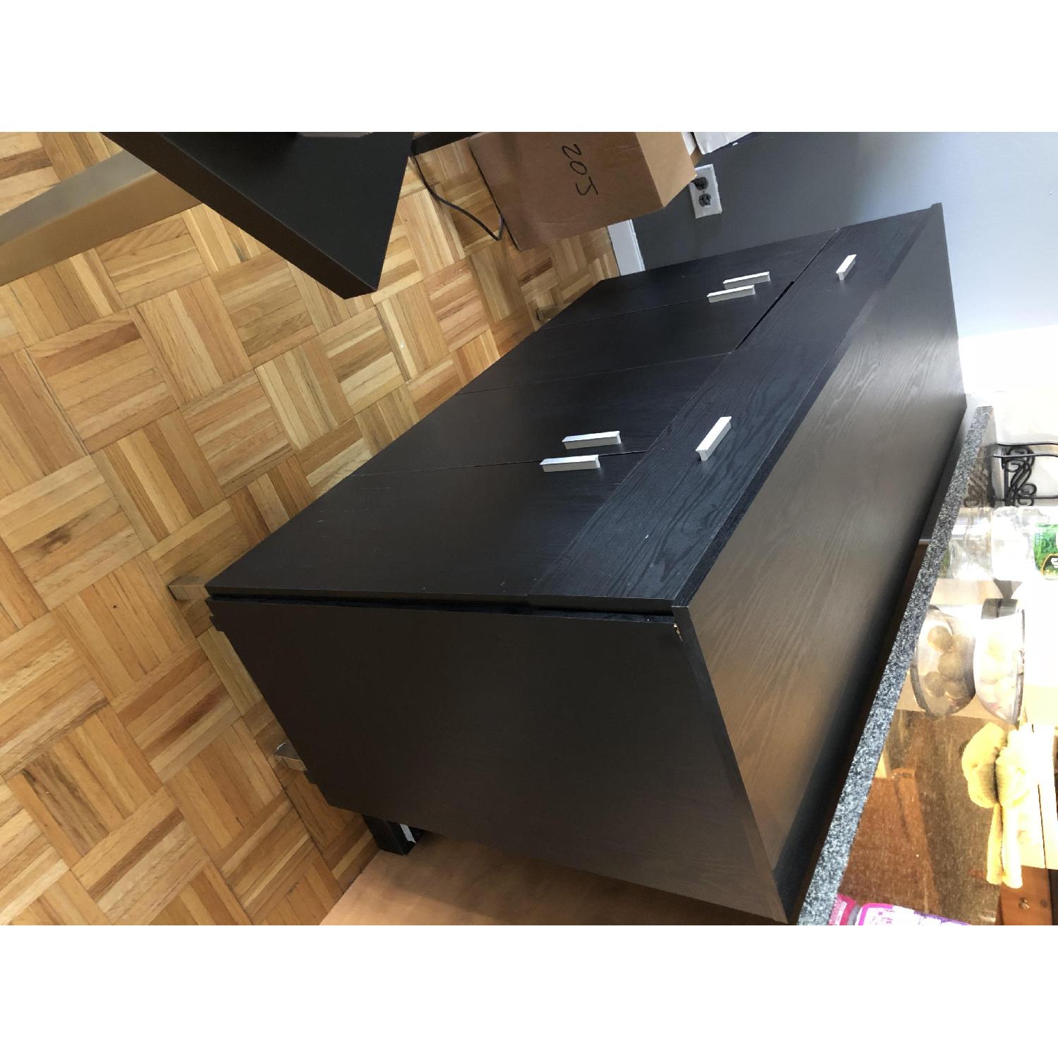 Furniture of America Mason Black Buffet w/ Wine Rack AptDeco