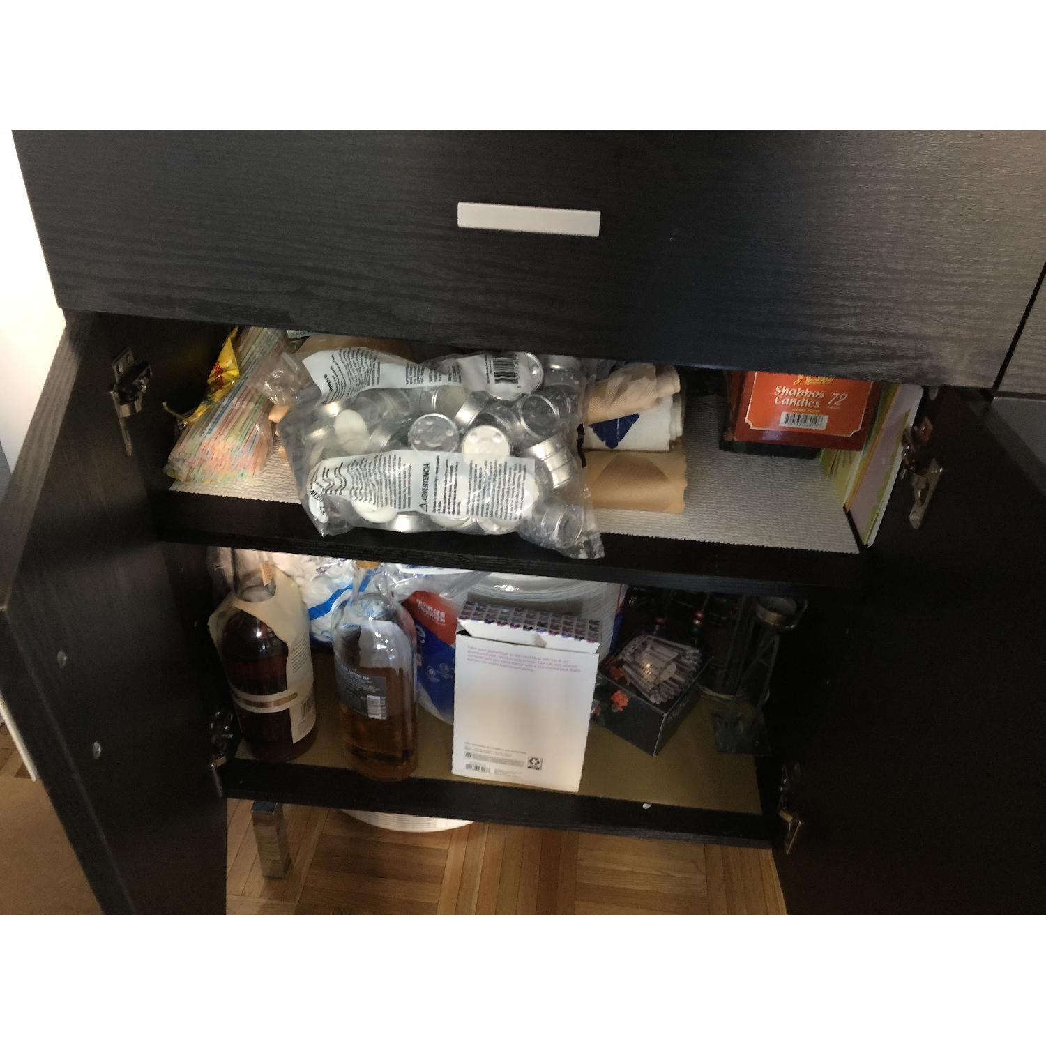 Furniture of America Mason Black Buffet w/ Wine Rack AptDeco