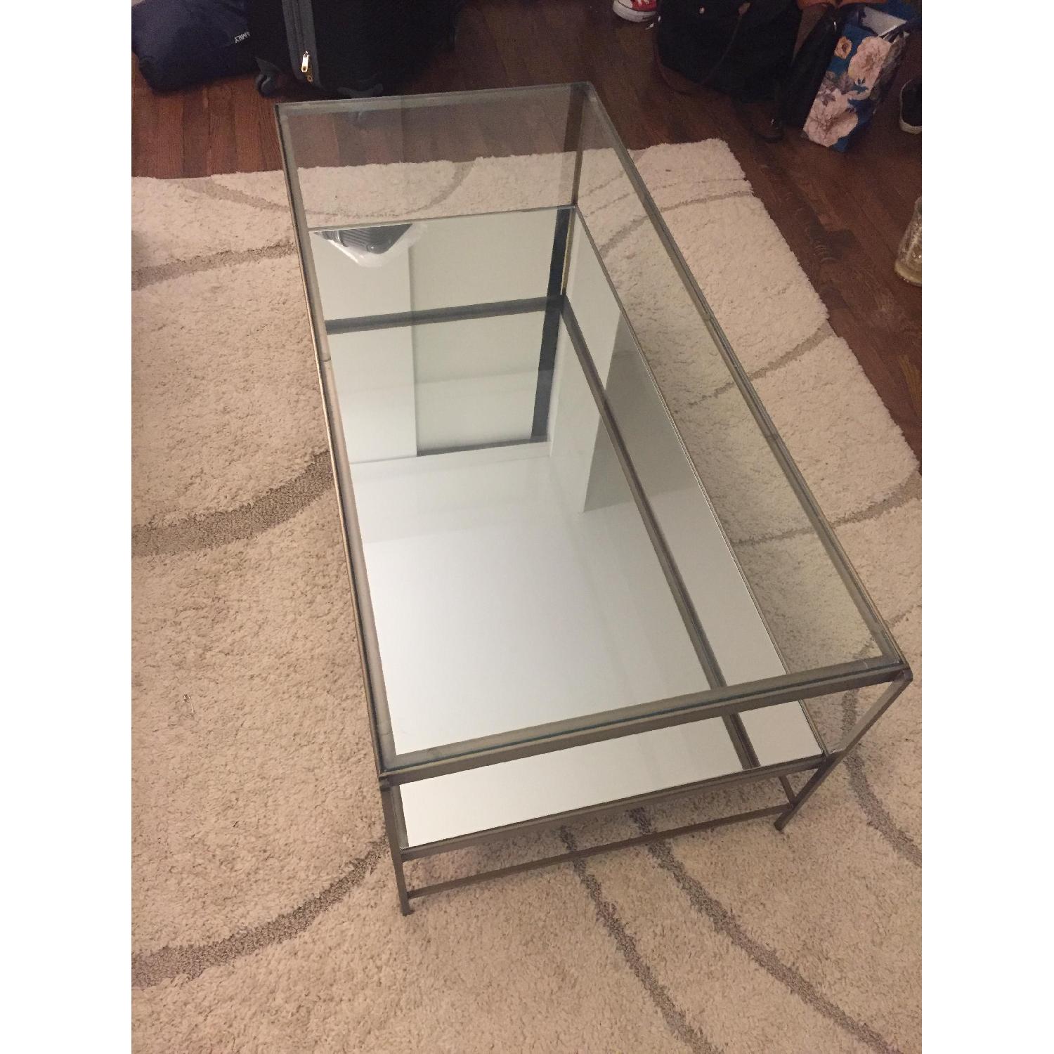 Pottery Barn Leona Rectangular Coffee Table in Brass Finish - image-6