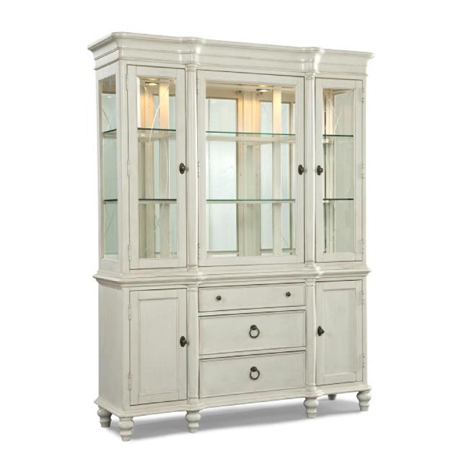 Huffman Koos White Washed Wood & Glass China AptDeco