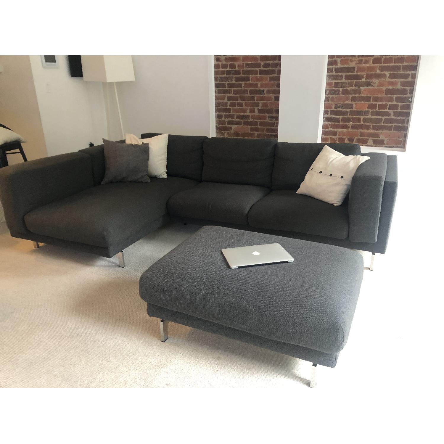 Ikea Nockeby 2-Piece Sectional Sofa & Ottoman - image-1