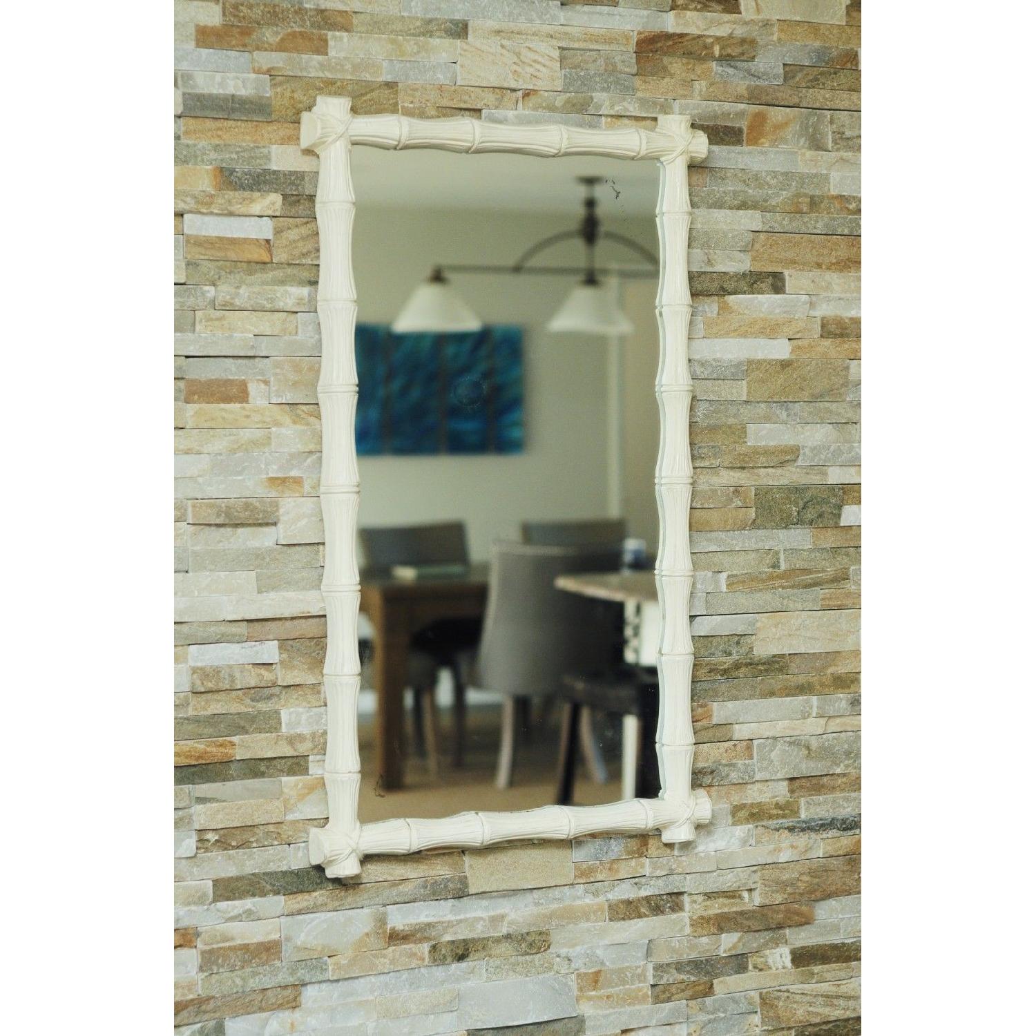 Mid Century Hollywood Regency Faux Bamboo Large Wall Mirror - image-6