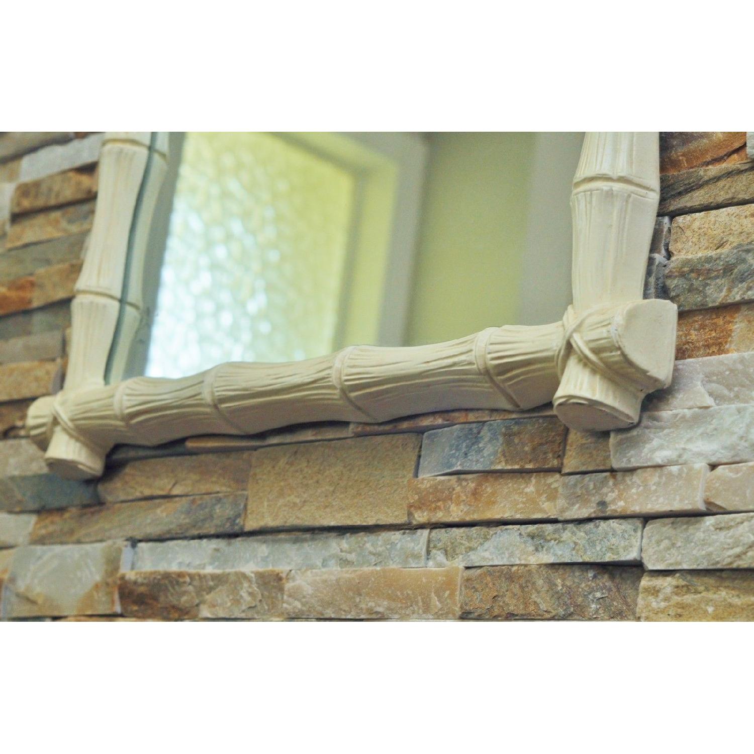 Mid Century Hollywood Regency Faux Bamboo Large Wall Mirror - image-8