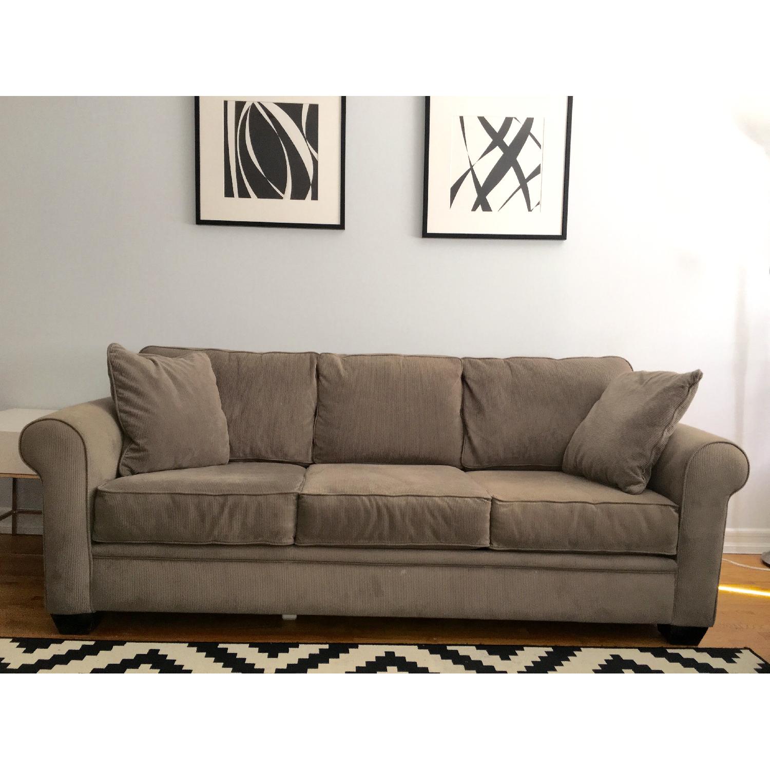 Macy's Remo II Custom Microfiber Fabric Sofa + Loveseat in Gray - image-2