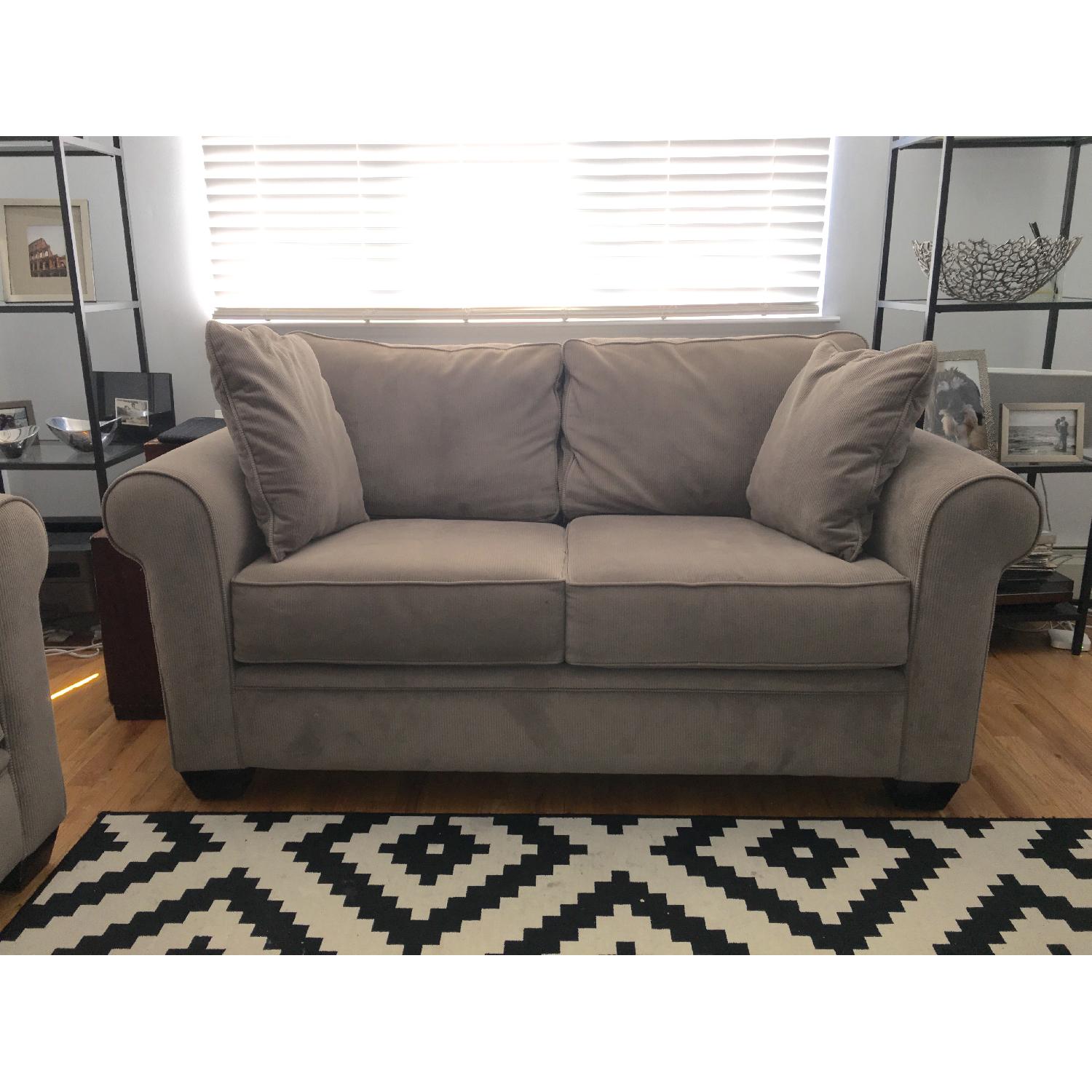 Macy's Remo II Custom Microfiber Fabric Sofa + Loveseat in Gray - image-3