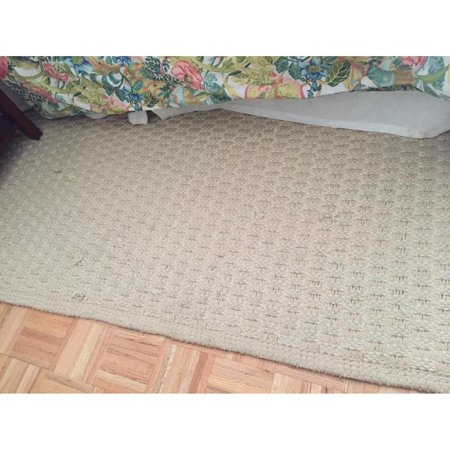West Elm Rug Cream/Light Yellow Basket Weave Rug - image-1