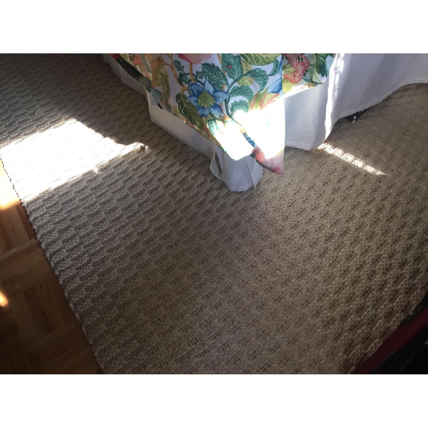 West Elm Rug Cream/Light Yellow Basket Weave Rug - image-3