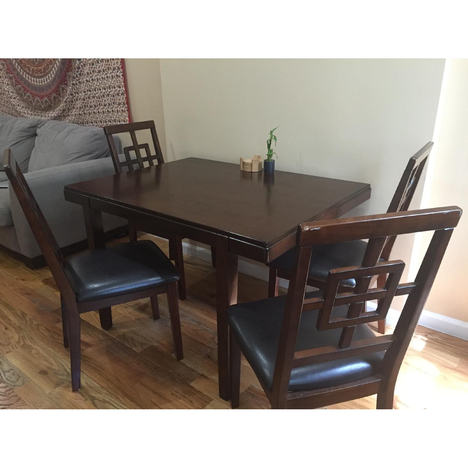 Wood Table w/ 4 Chairs - AptDeco