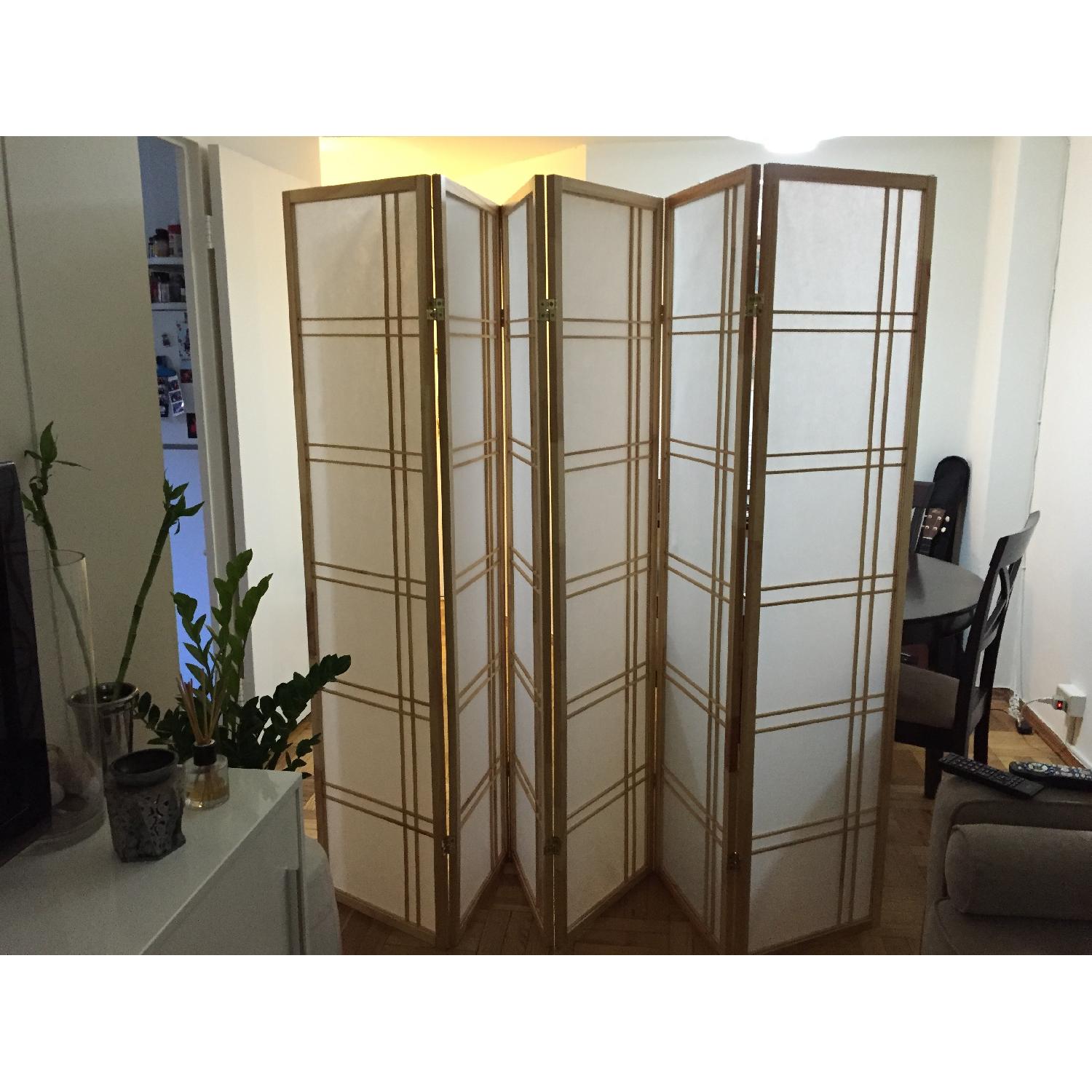 Oriental Furniture Tall Double Cross Double Sided Shoji Screen - image-1
