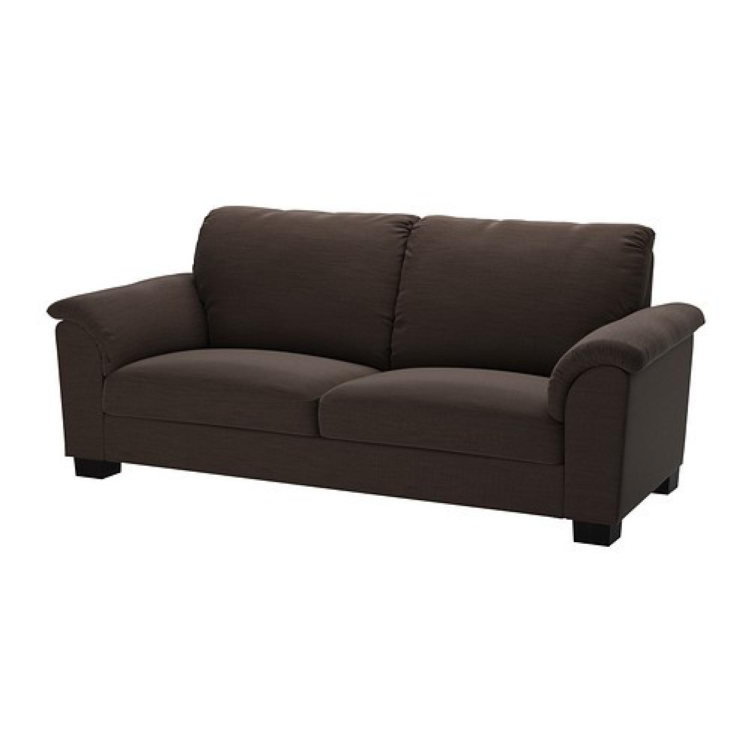 Ikea Hensta Dark Brown Sofa - image-0