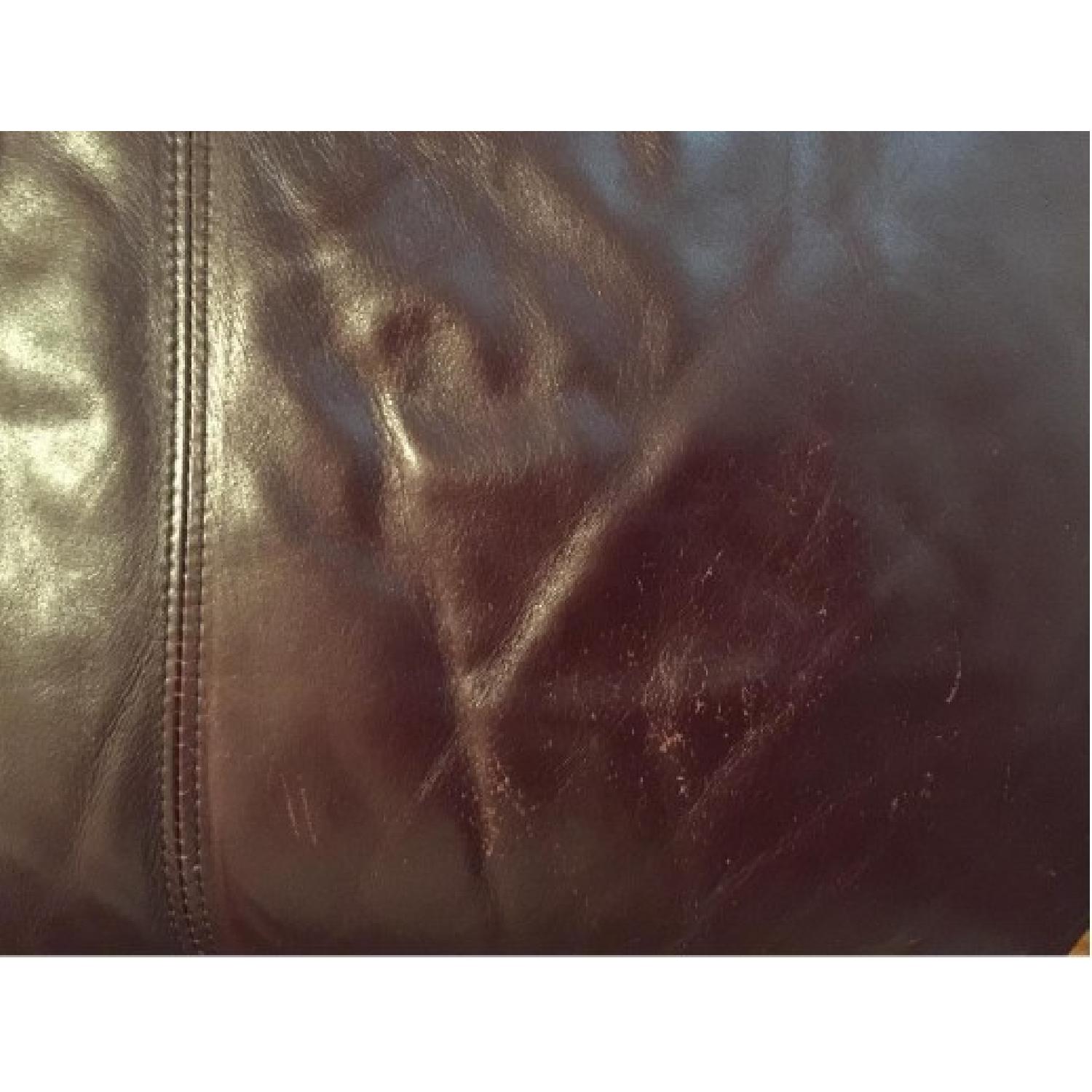 Burgundy Leather Couch - image-7