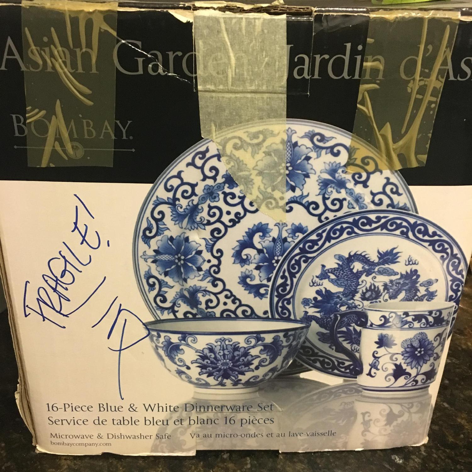 Bombay Company 16-piece Asian Garden China Set in Blue & White - image-3