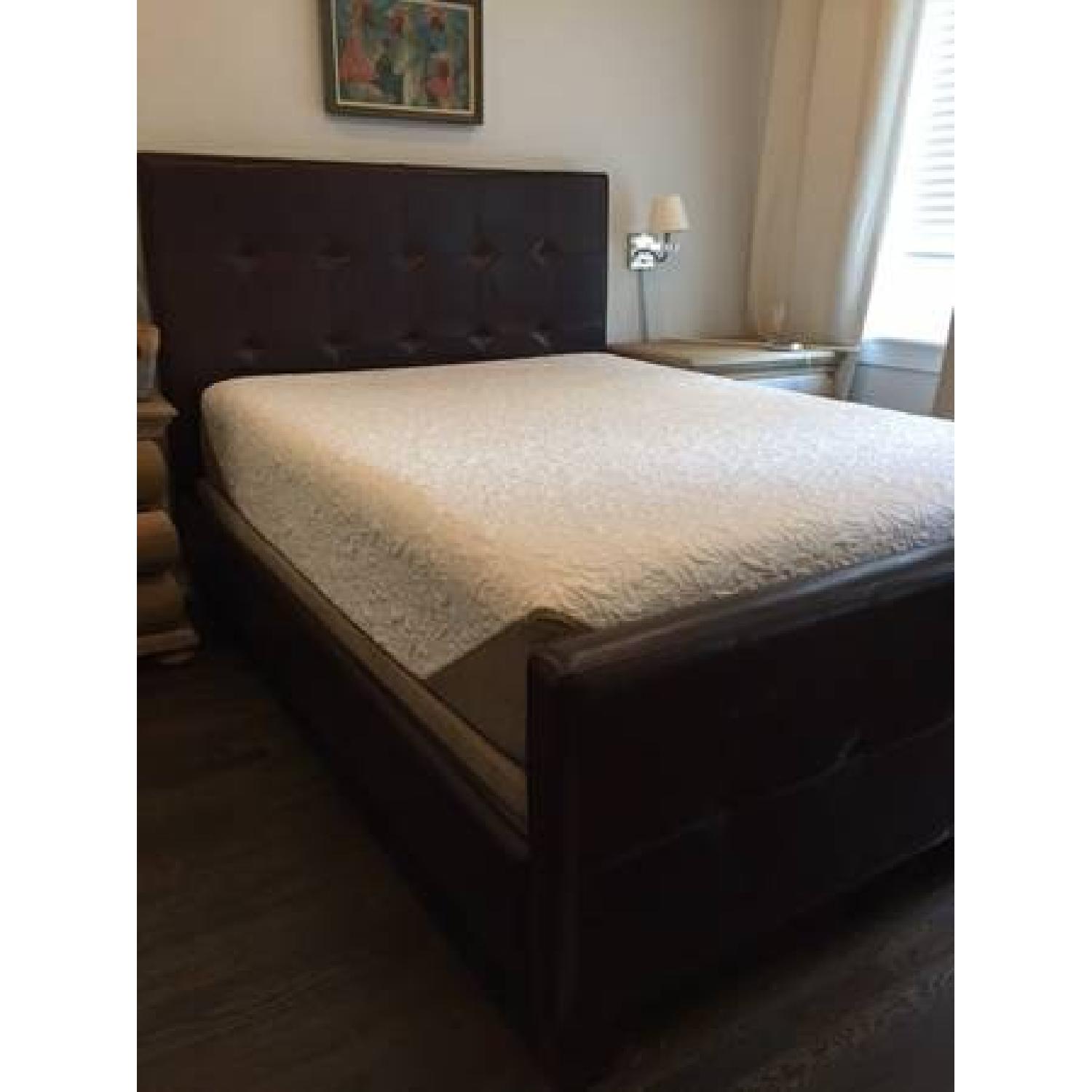 Pottery Barn Leather Tufted Queen Bed Frame AptDeco
