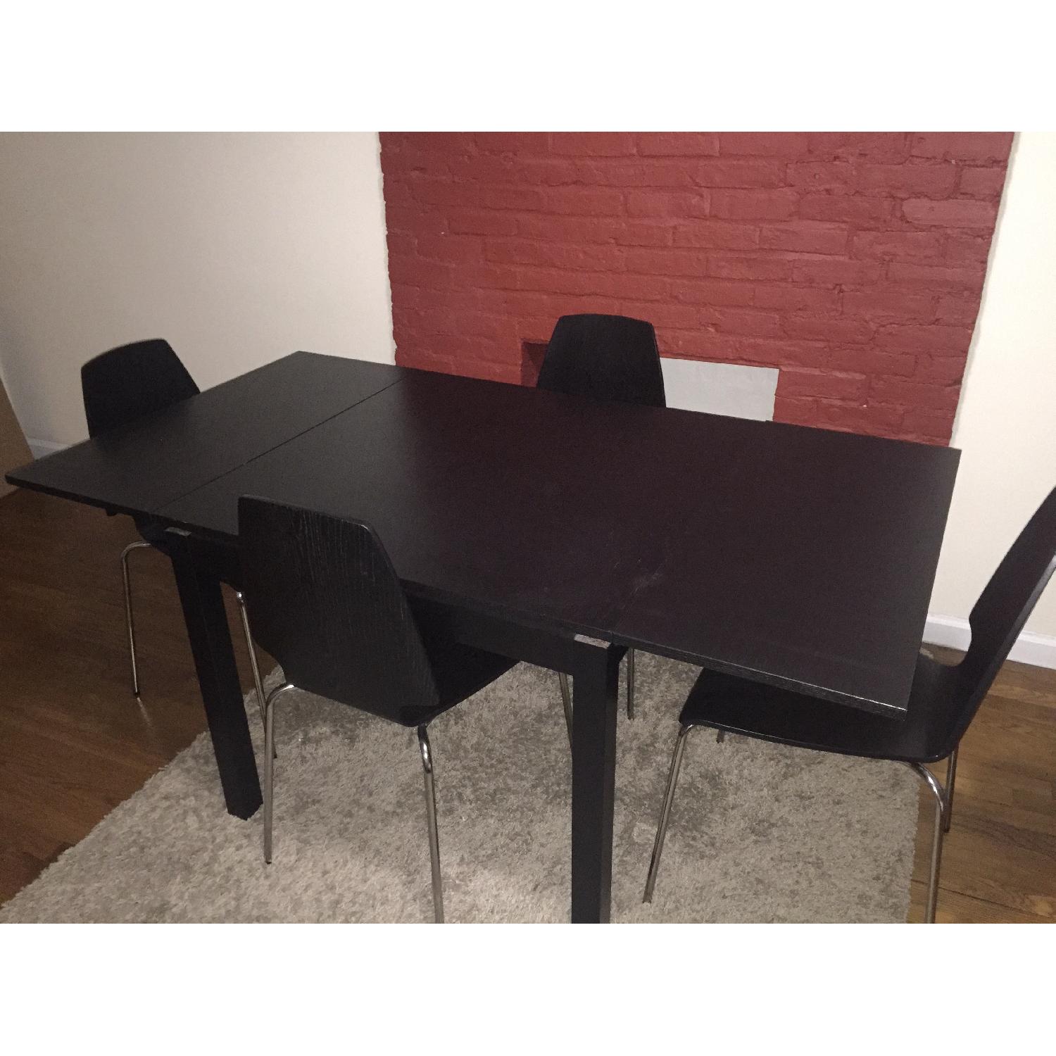 Ikea Bjursta Extendable Dining Table w/ 4 Vilmar Chairs AptDeco