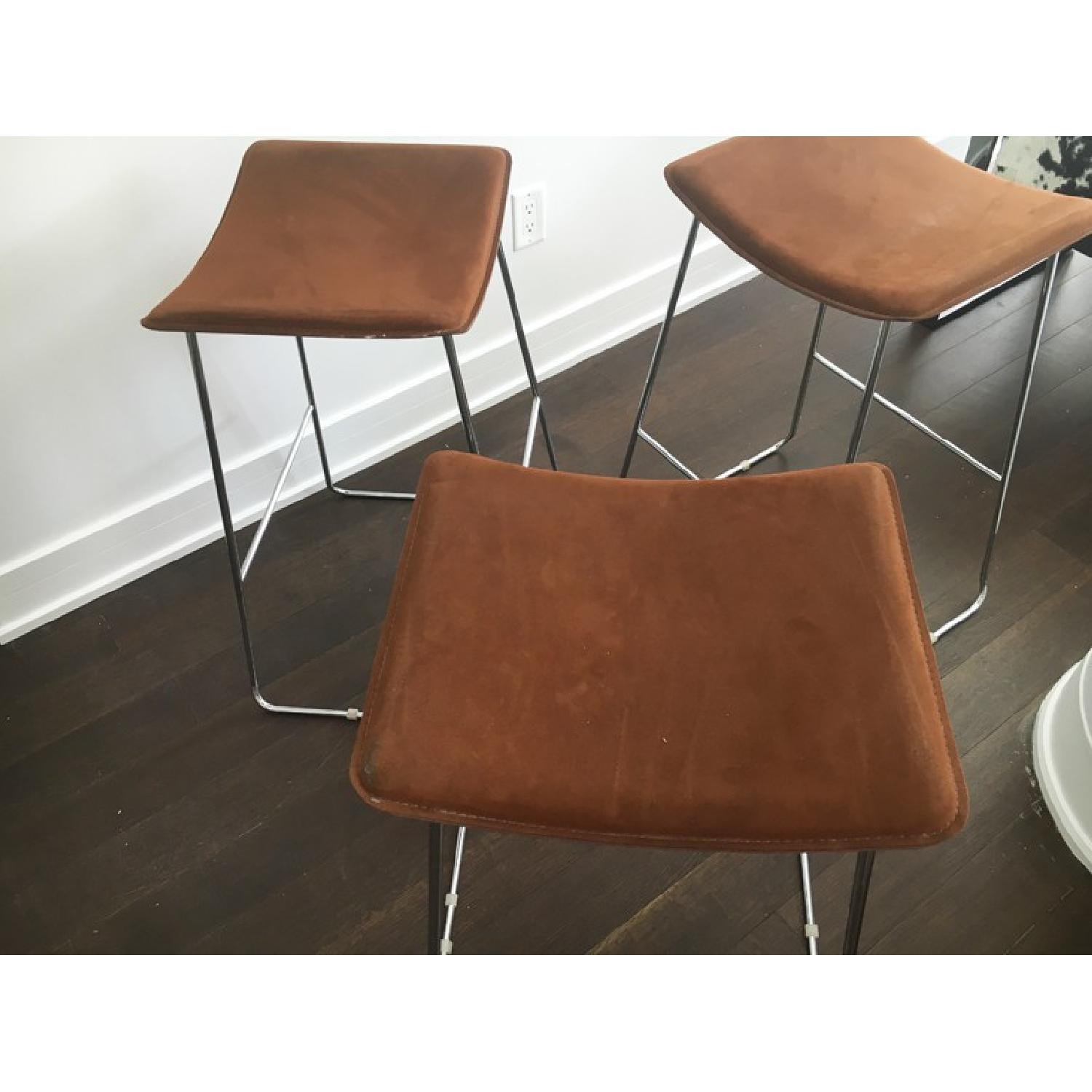 CB2 Suede Barstools - image-1
