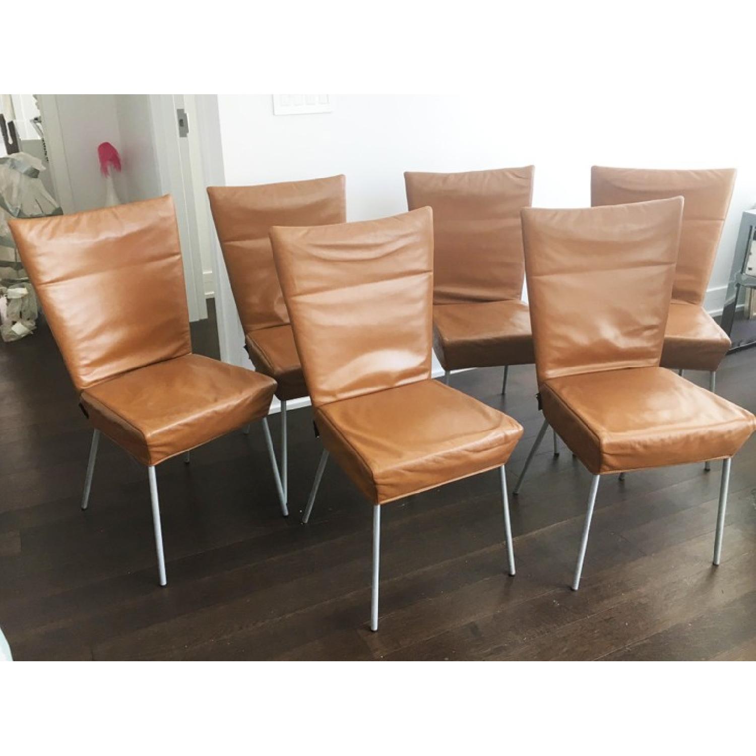 Tan Leather Dining Chairs - image-2