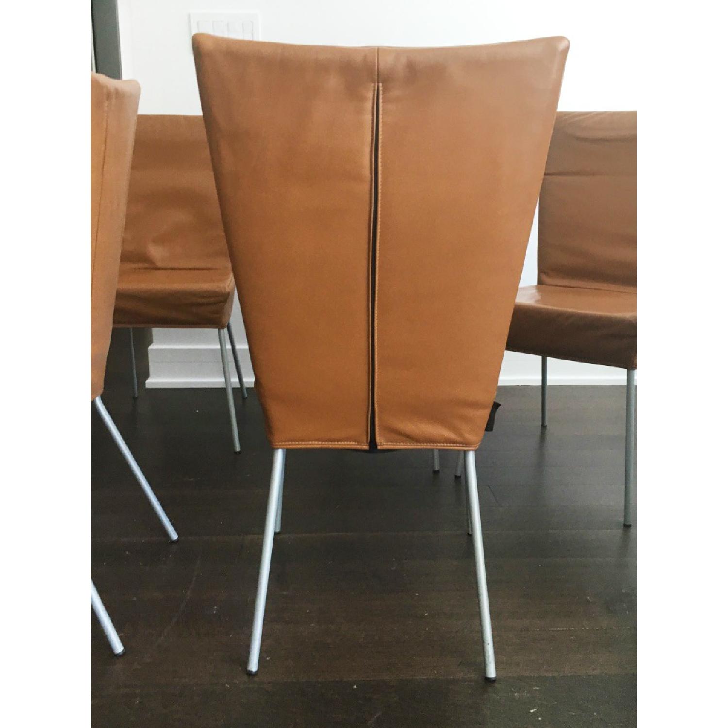 Tan Leather Dining Chairs - image-3