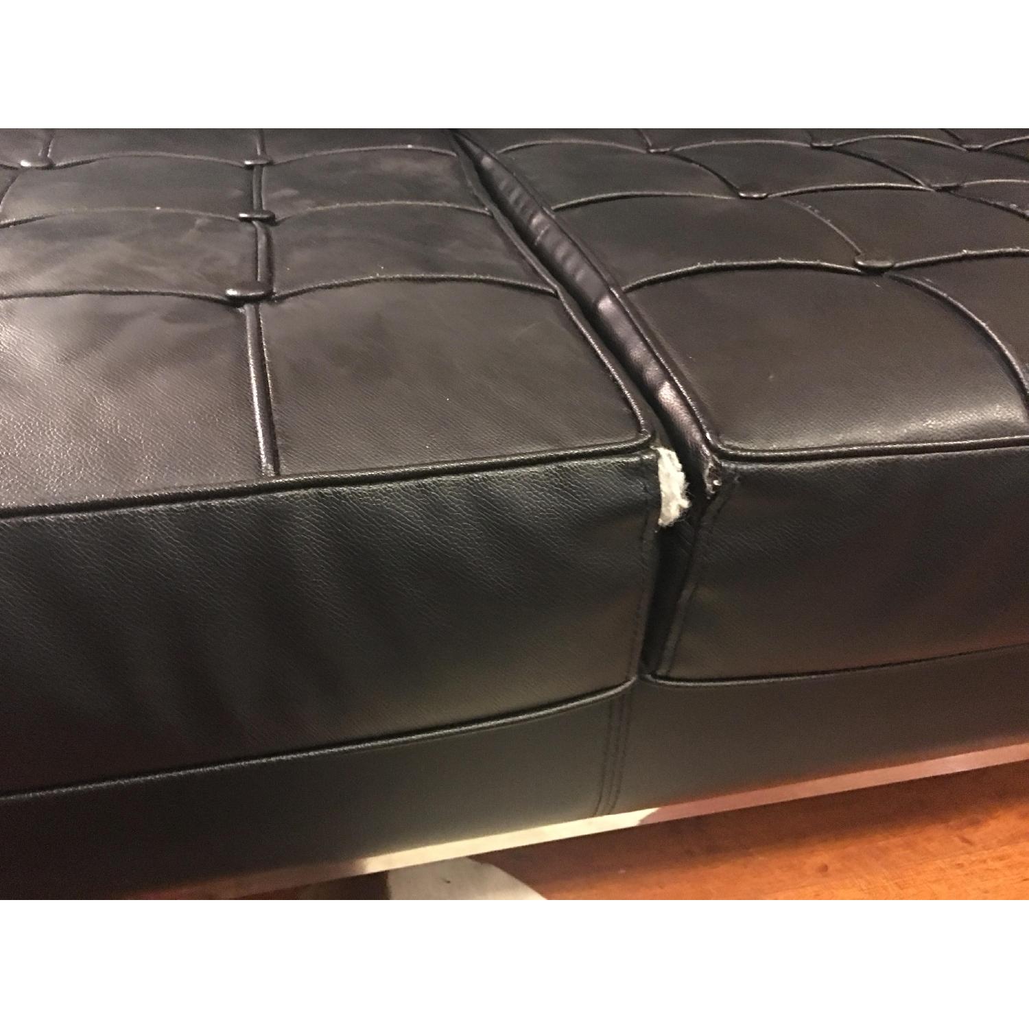 Black Leather Tufted Couch - image-4