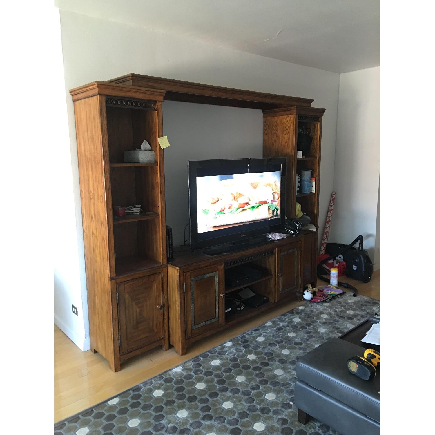 Raymour & Flanigan Wood Entertainment Center - image-3