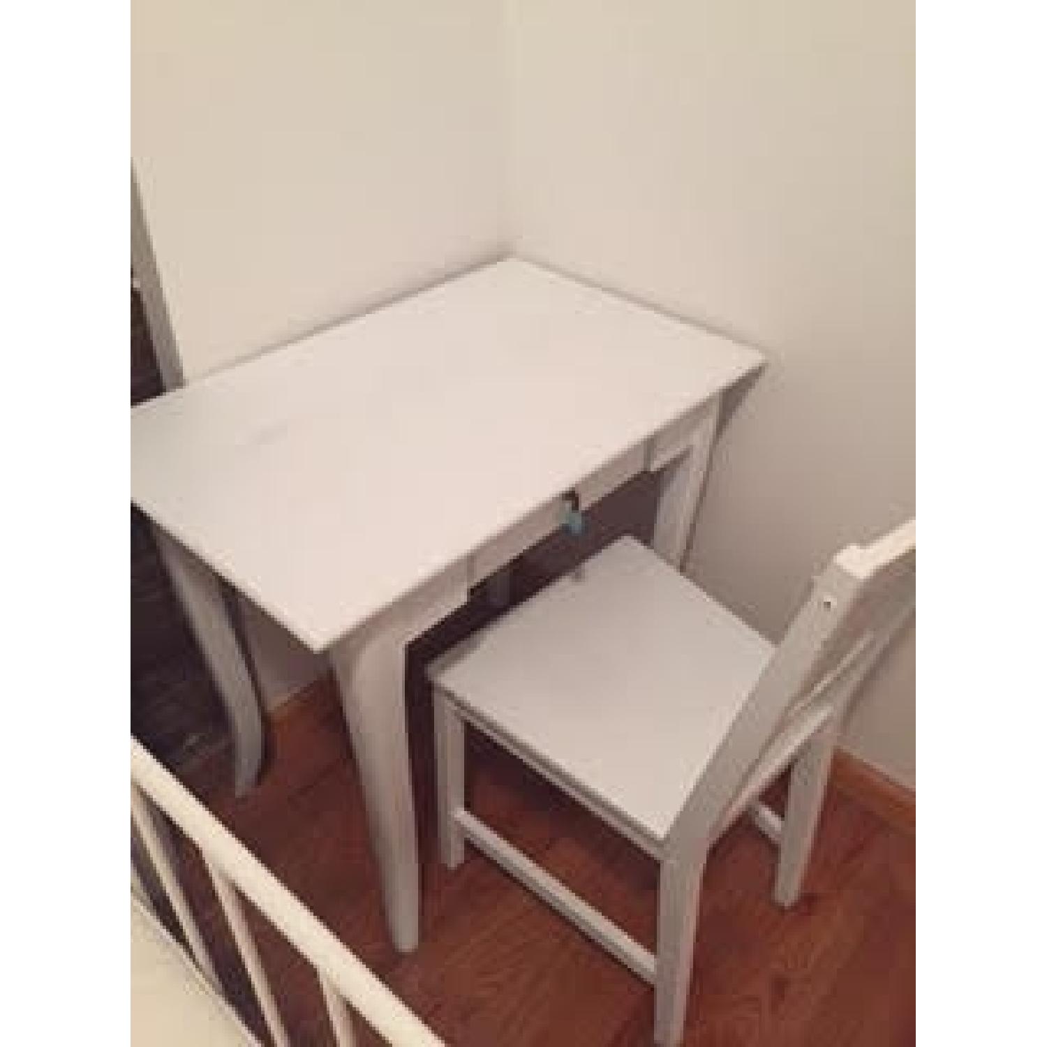 White Painted Desk & Chair - image-2